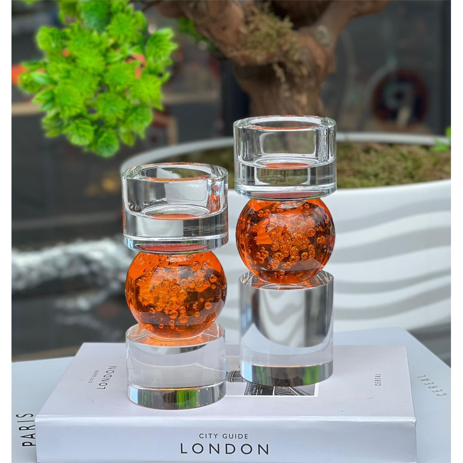 SİLİNDİR KABARCIK MODERN ŞAMDAN TURUNCU