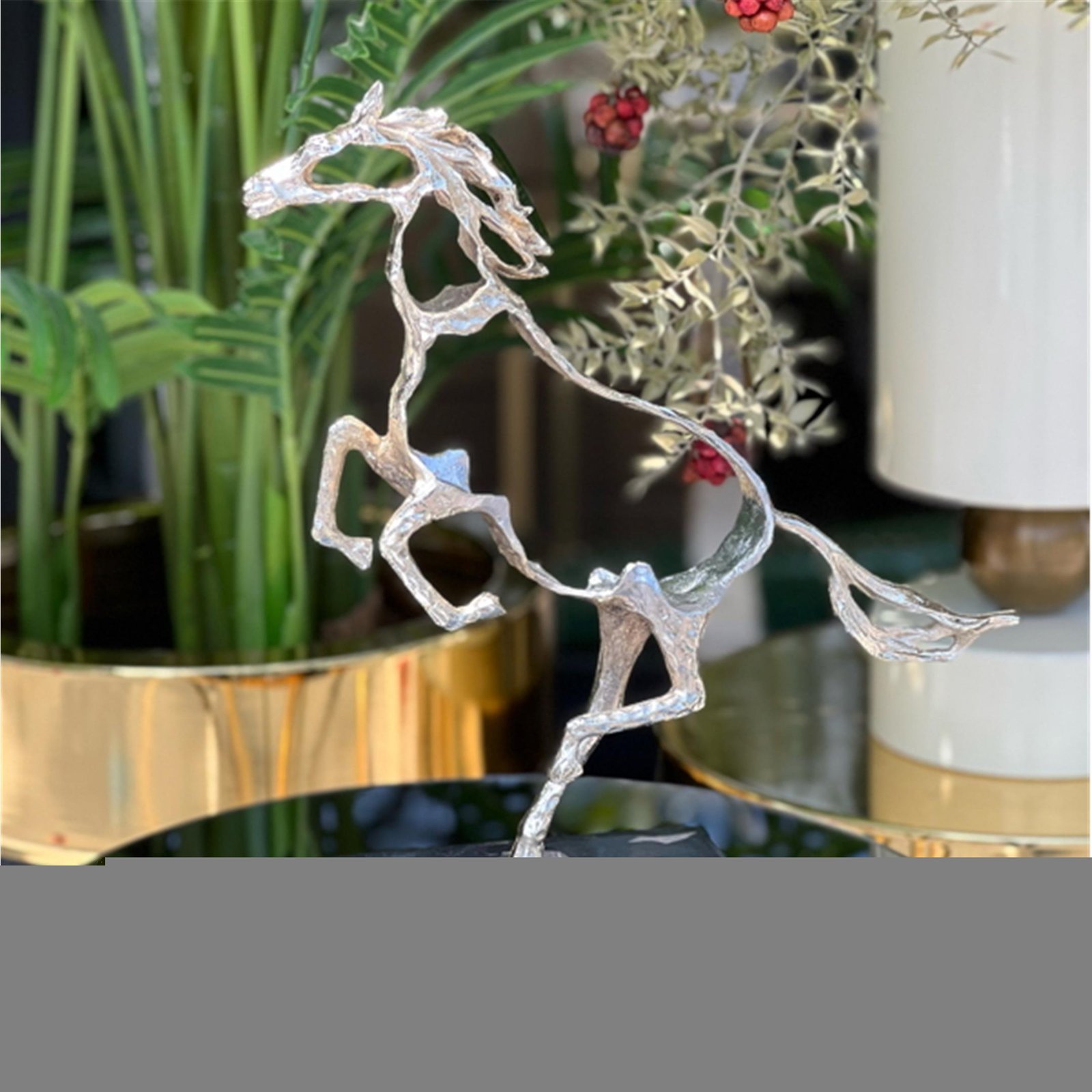 İÇİ BOŞ DEKORATİF AT GÜMÜŞ