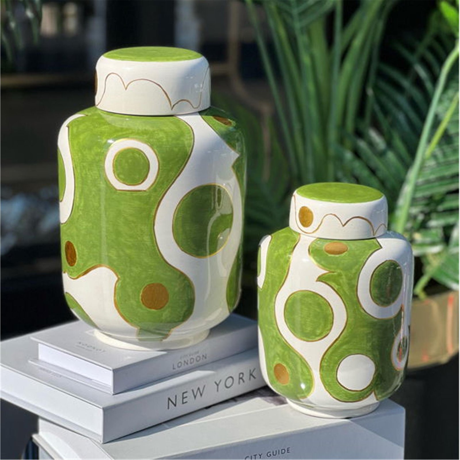 2 Lİ SET YEŞİL YUVARLAK DESEN DUDAKLI KÜP