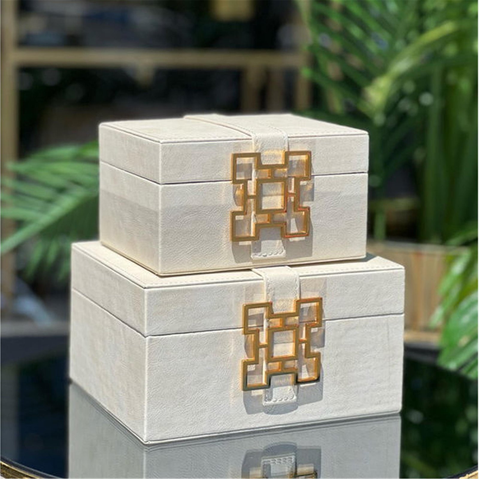 KARELİ H MODEL DERİ KUTU KREM