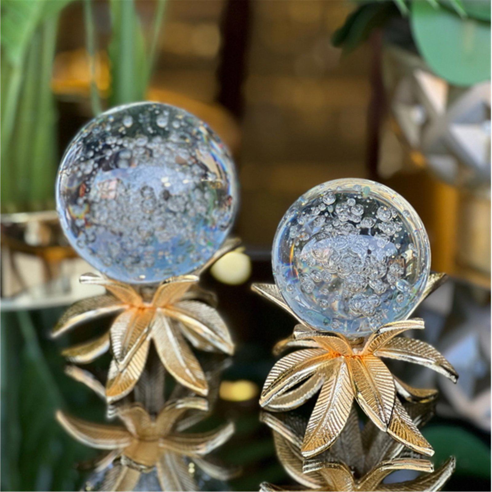 YAPRAK KÜRE AKSESUAR TAKIM ALTIN