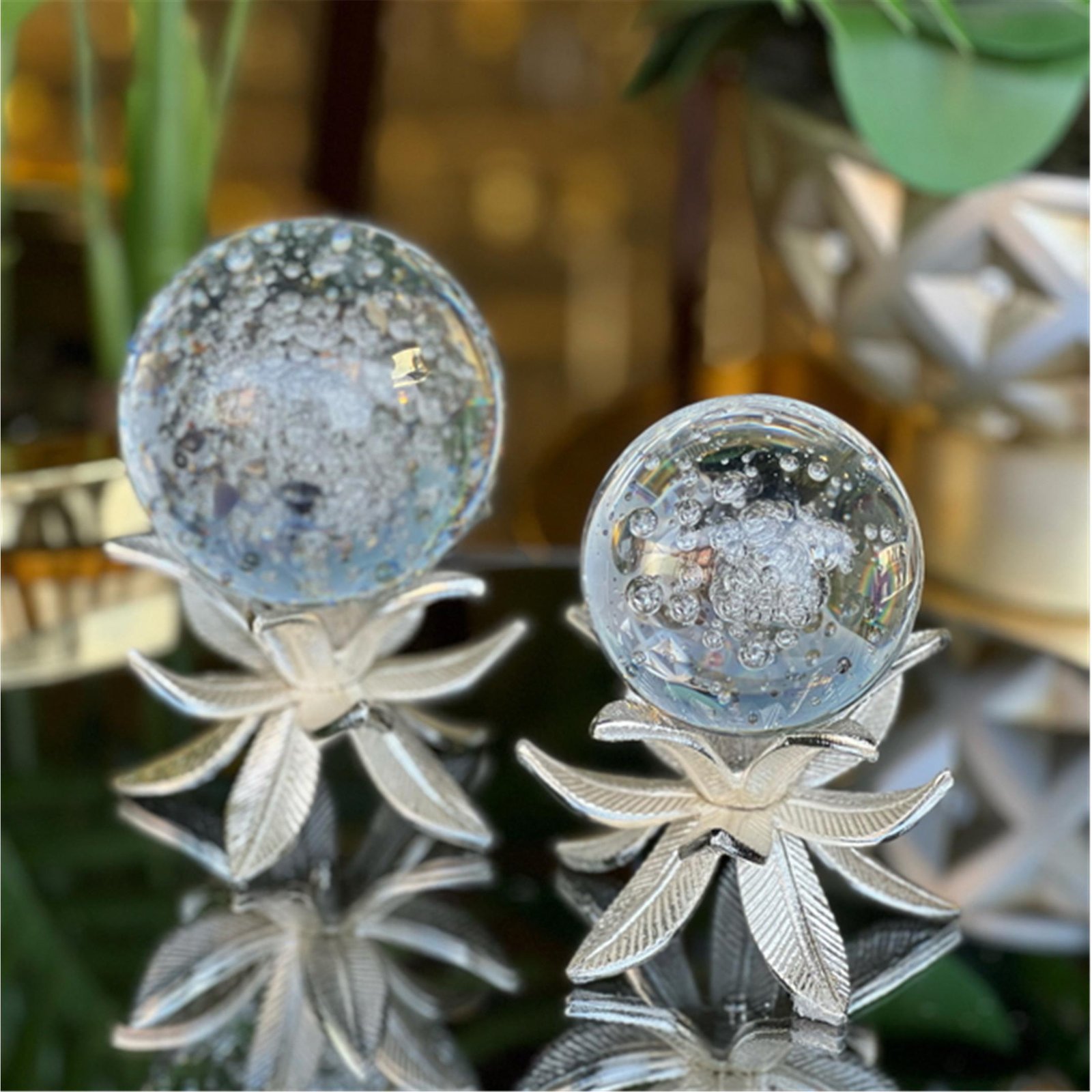 YAPRAK KÜRE AKSESUAR TAKIM GÜMÜŞ