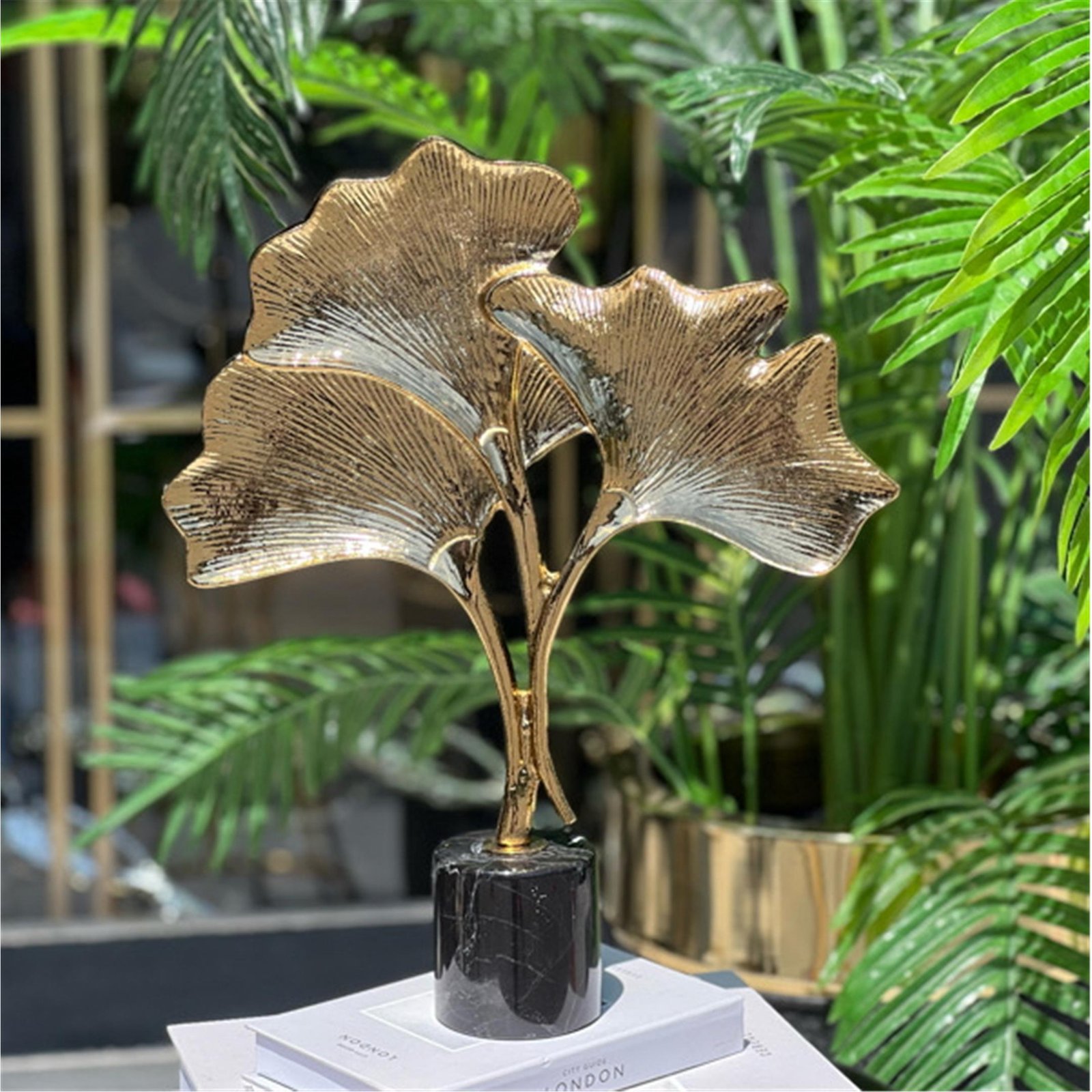 DÖKÜM BÜYÜK 3 YAPRAKLI GİNKO ALTIN