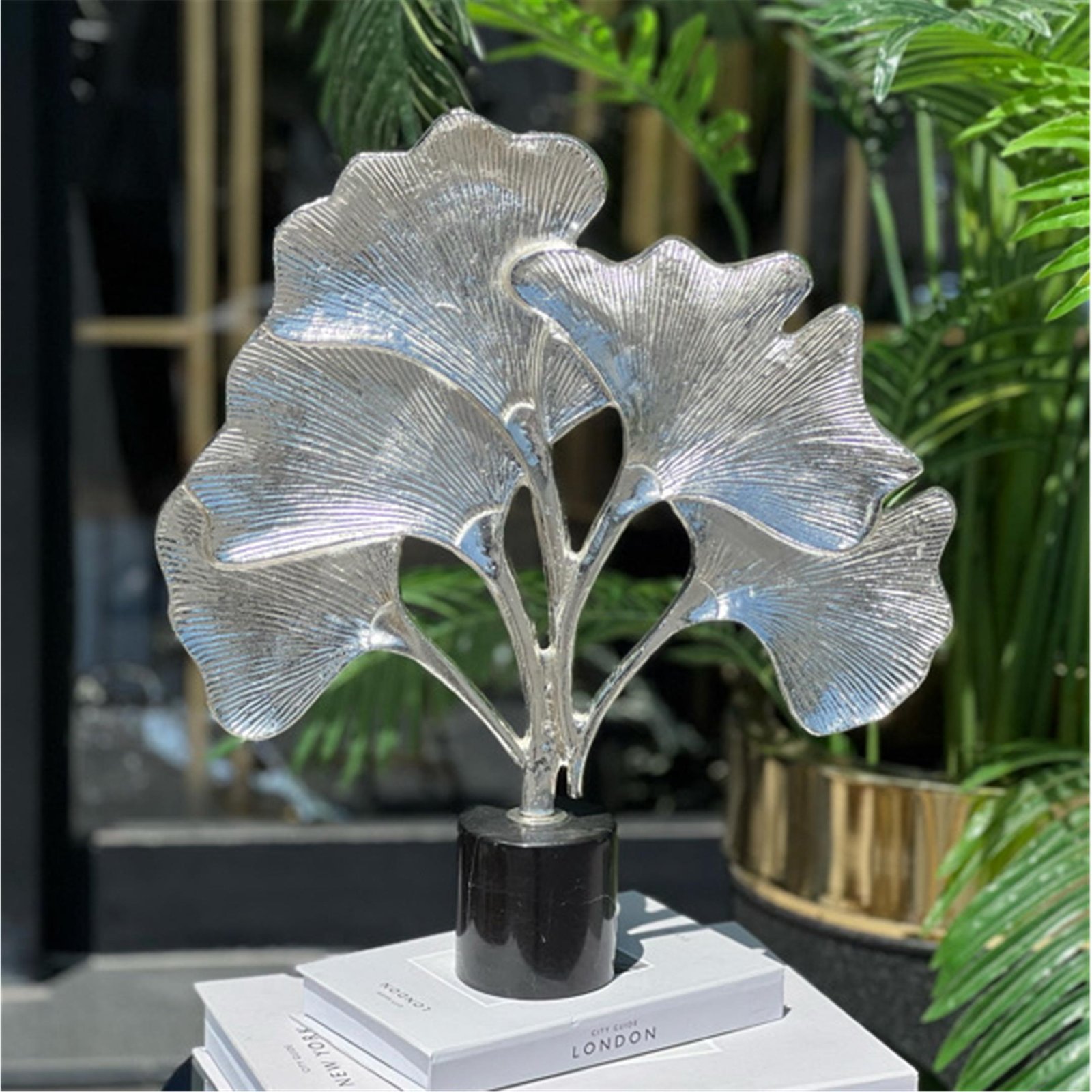 DÖKÜM BÜYÜK 5 YAPRAKLI GİNKO GÜMÜŞ