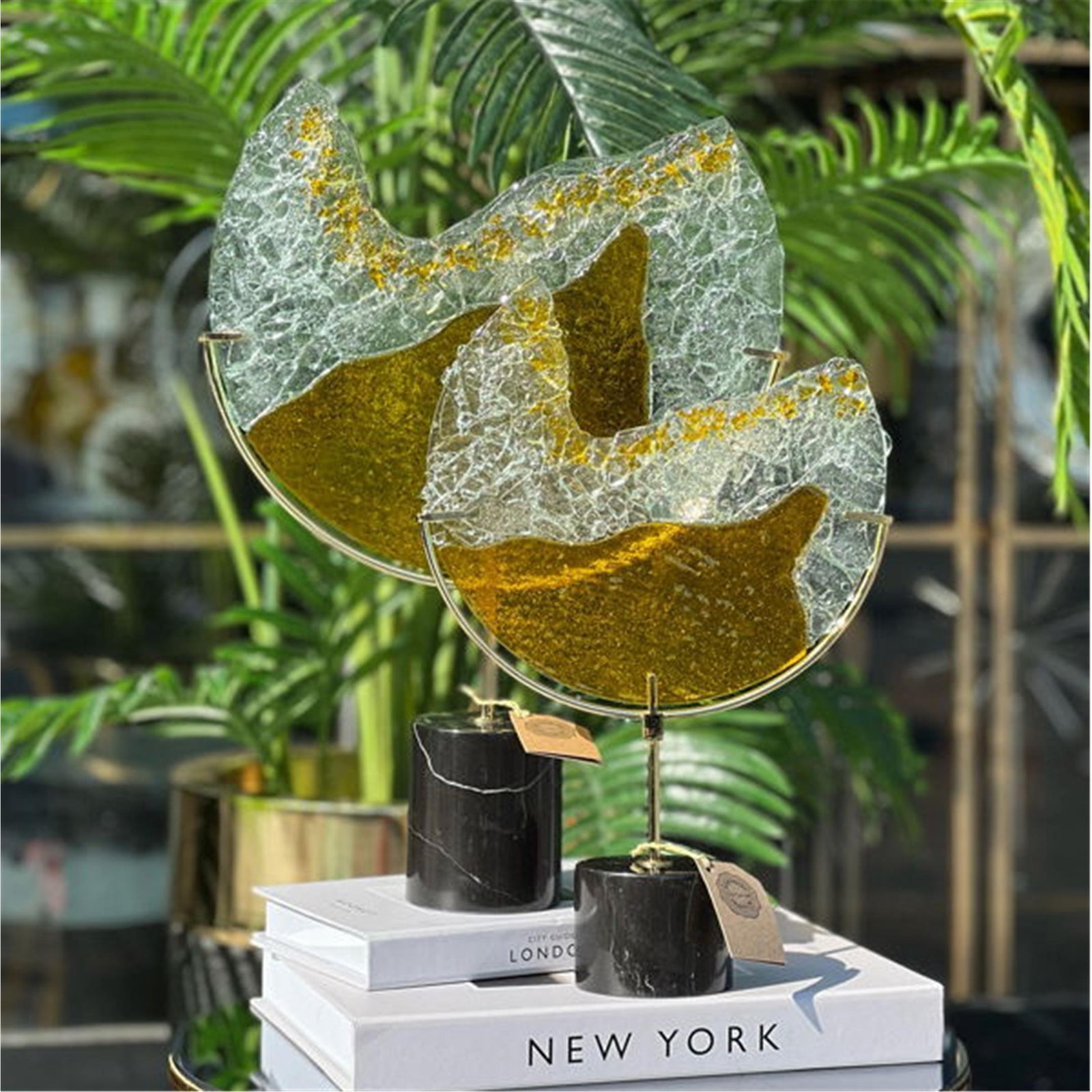 2 Lİ MERMER KAİDE KESİK AY FÜZYON TURUNCU