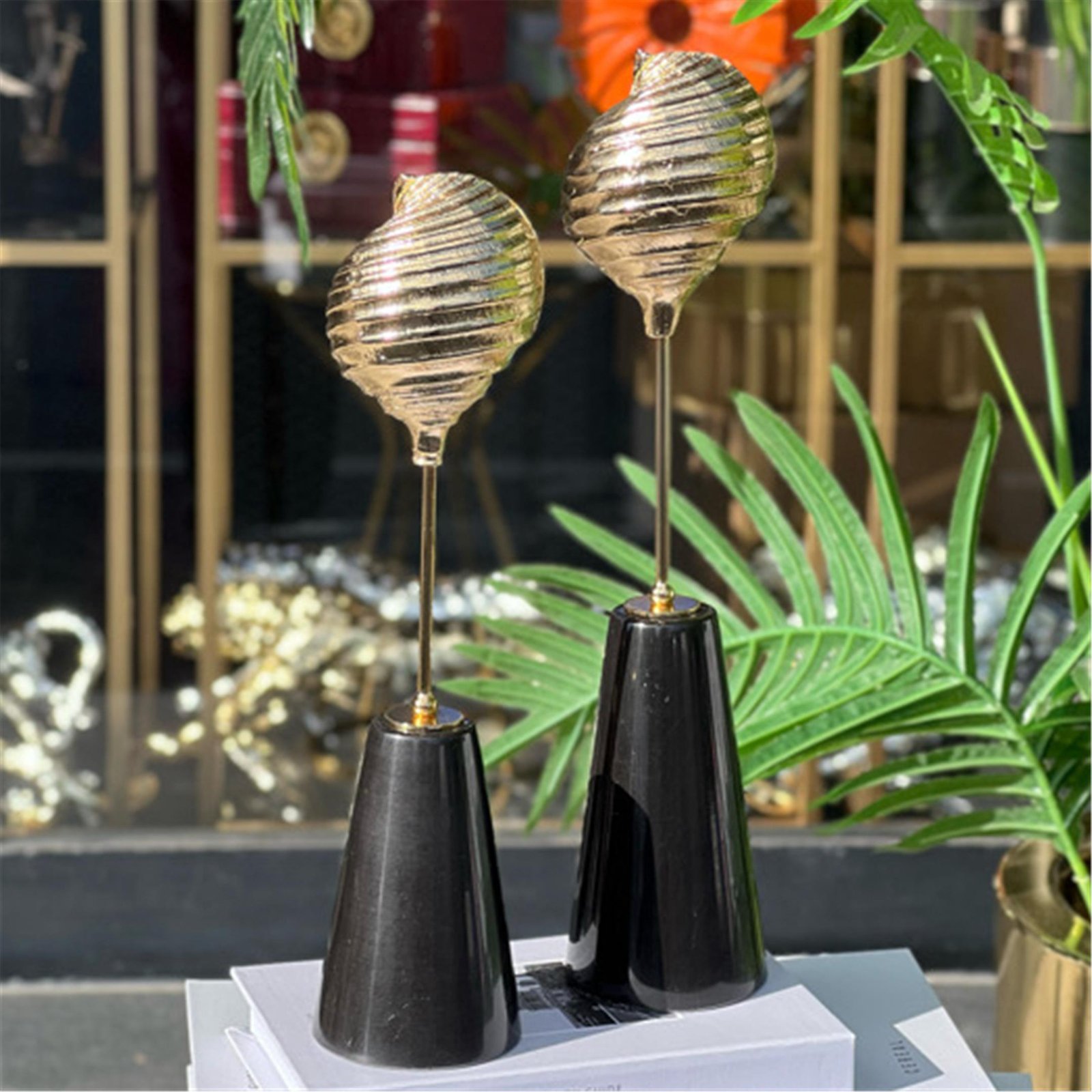 DENİZ KABUĞU SET HUNİ MERMER ALTIN