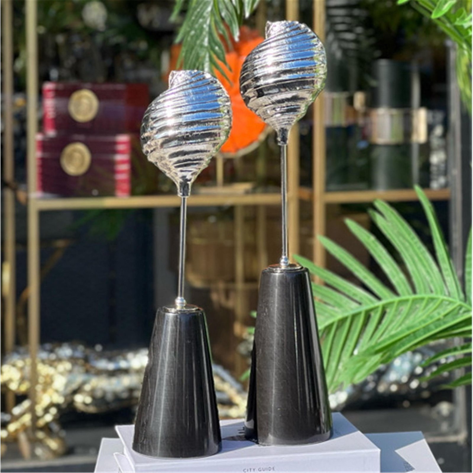 DENİZ KABUĞU SET HUNİ MERMER GÜMÜŞ