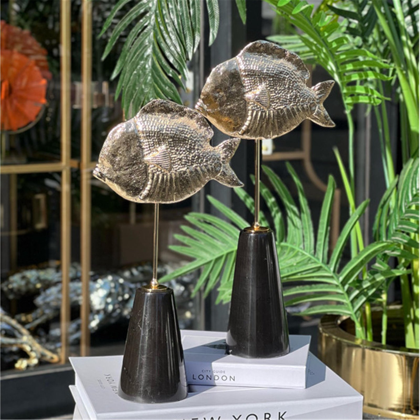 BALON BALIĞI SET HUNİ MERMER ALTIN