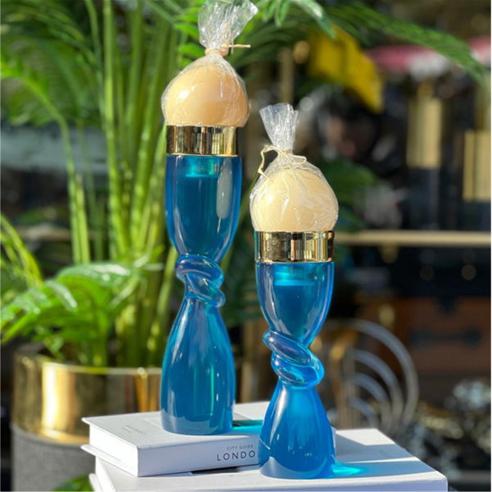 REÇİNE DÜĞÜMLÜ ŞAMDAN TURKUAZ