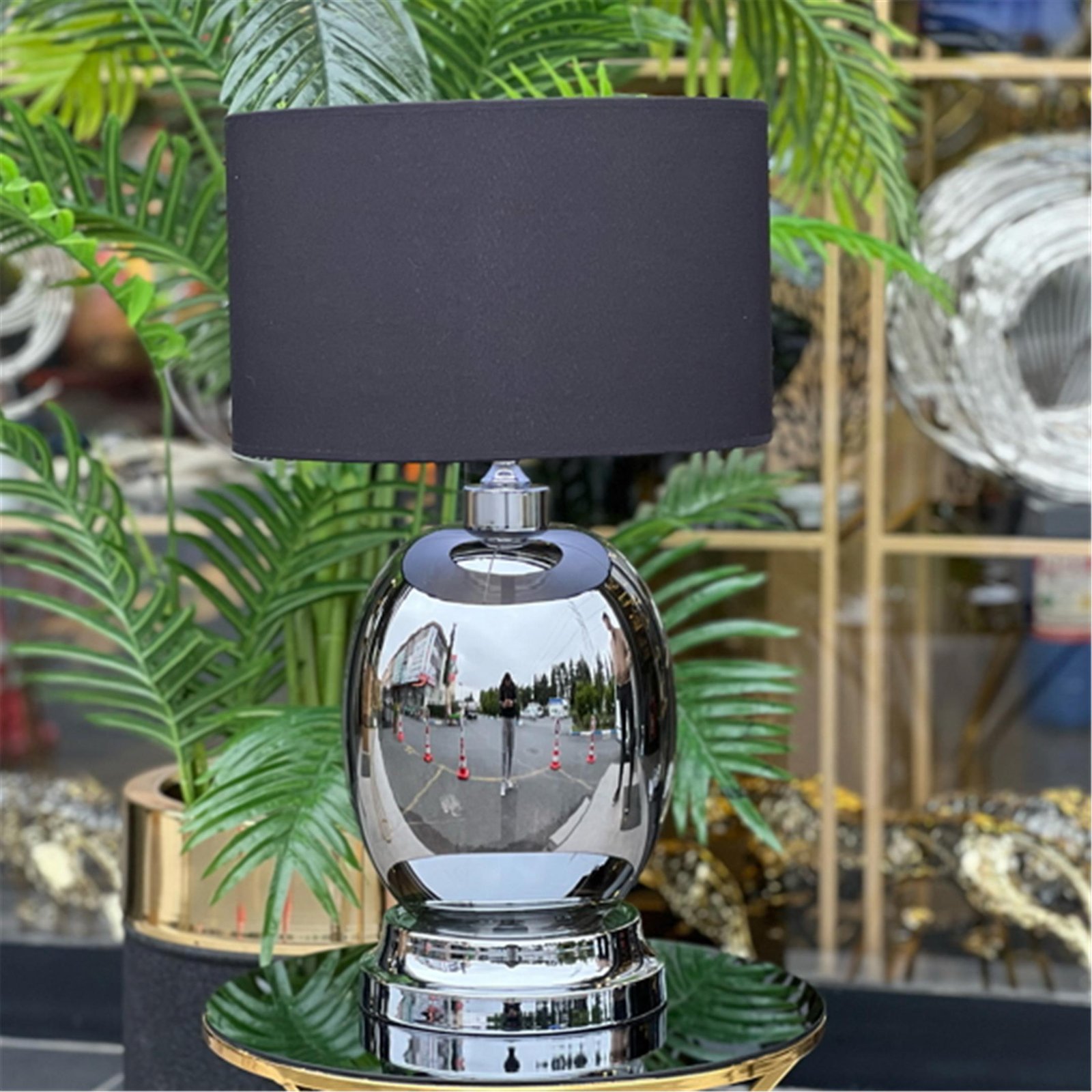 LÜSTER FÜME GÜMÜŞ ABAJUR