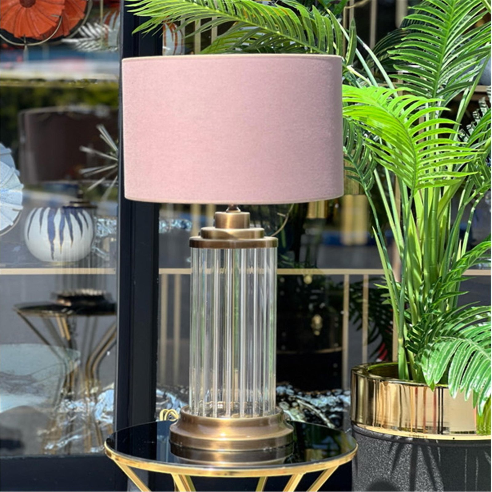 ESKİTME 30 CM ŞEFFAF CAM ÇİZGİLİ ABAJUR