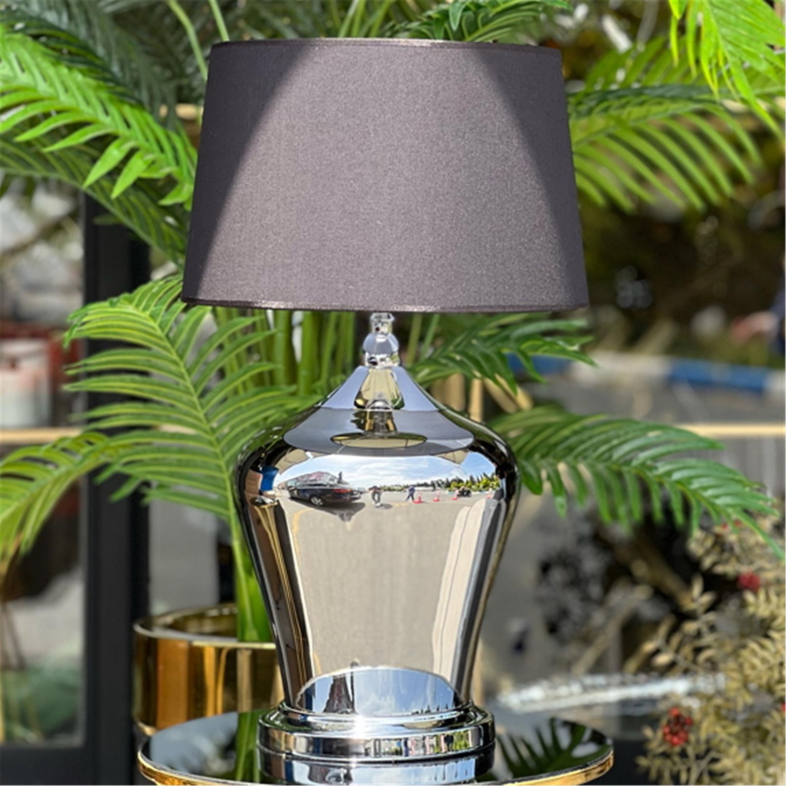 DERİN MODEL LÜSTER FÜME GÜMÜŞ ABAJUR