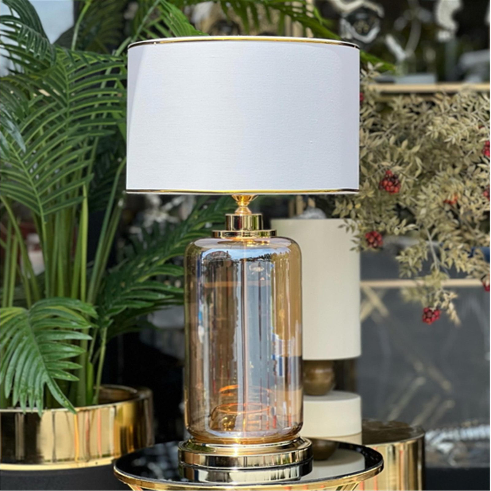 BIDON ÜFLEME CAM ALTIN ABAJUR