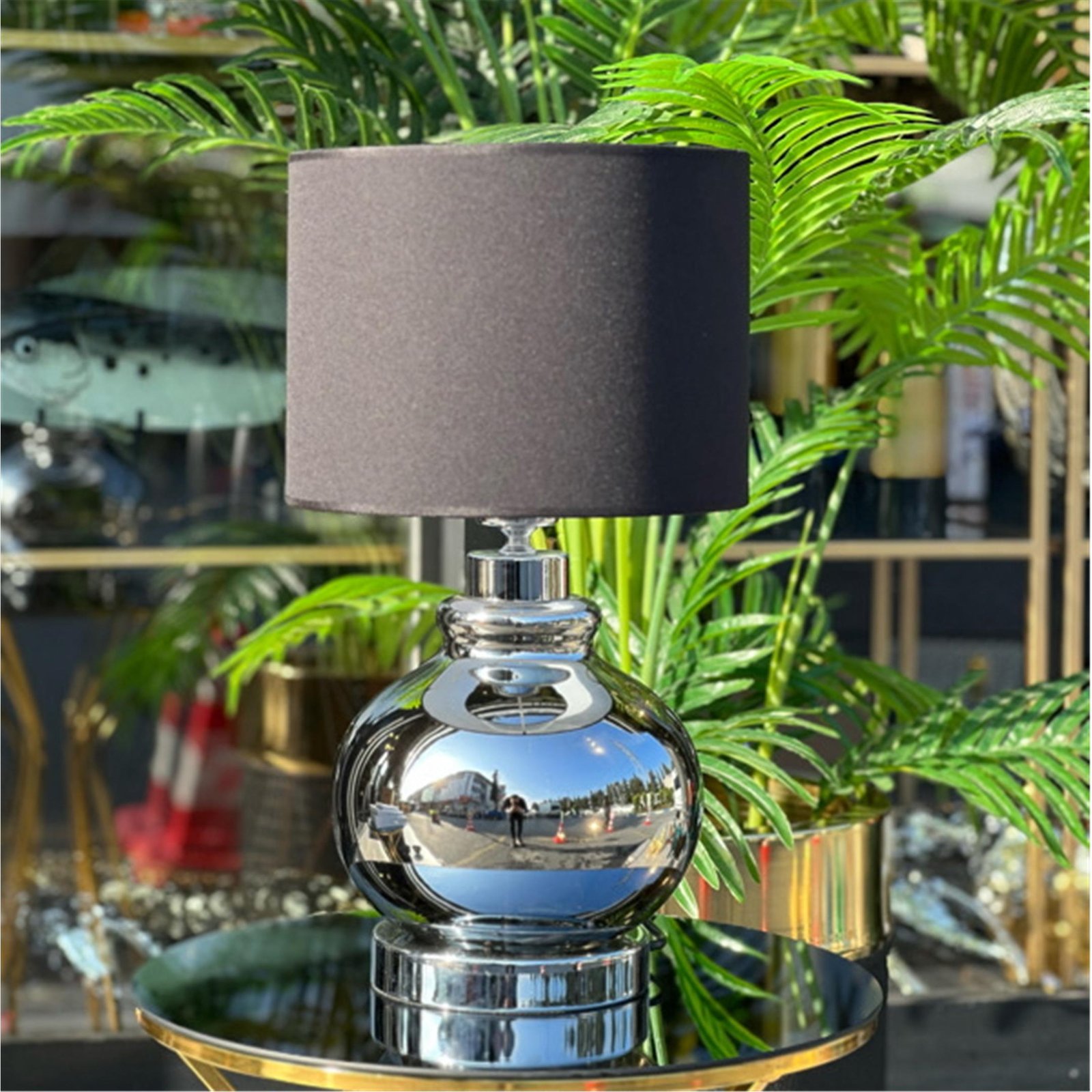 GÜNEŞ MODEL ABAJUR GÜMÜŞ