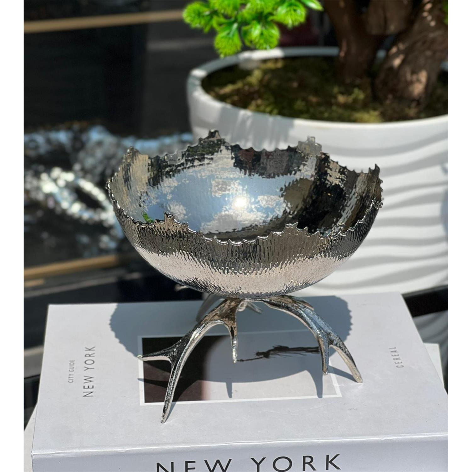 20CM BOYNUZ AYAK KASE GÜMÜŞ