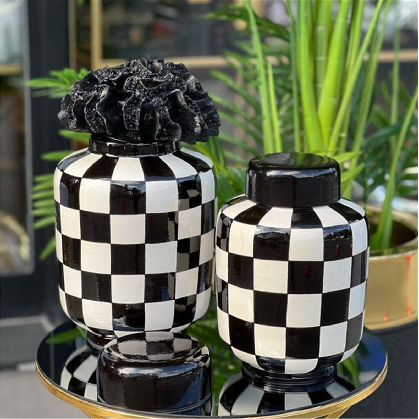 2 Lİ SET SİYAH BEYAZ DAMALI DUDAKLI KÜP MKNZ