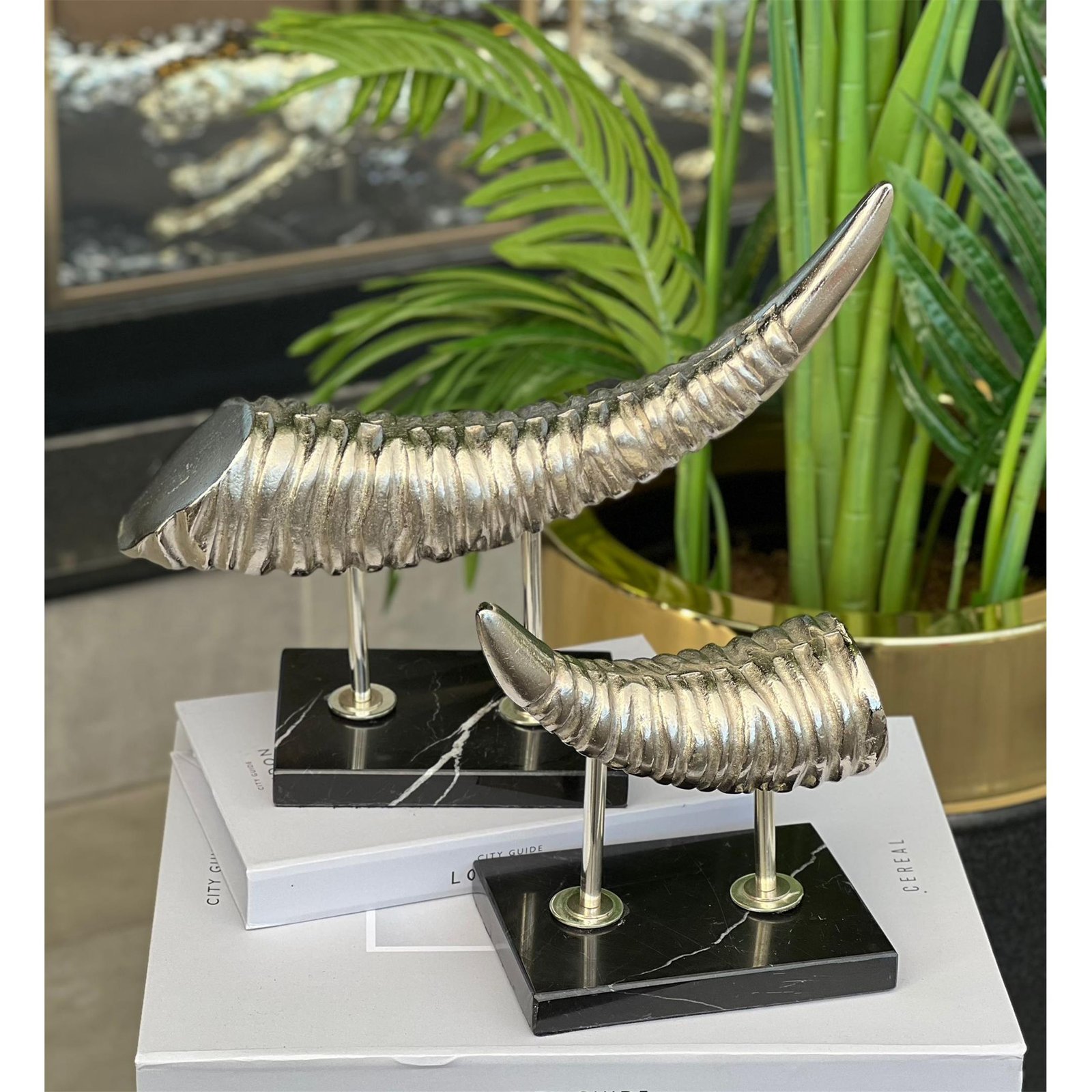 2 Lİ SET FİLDİŞİ DEKOR GÜMÜŞ