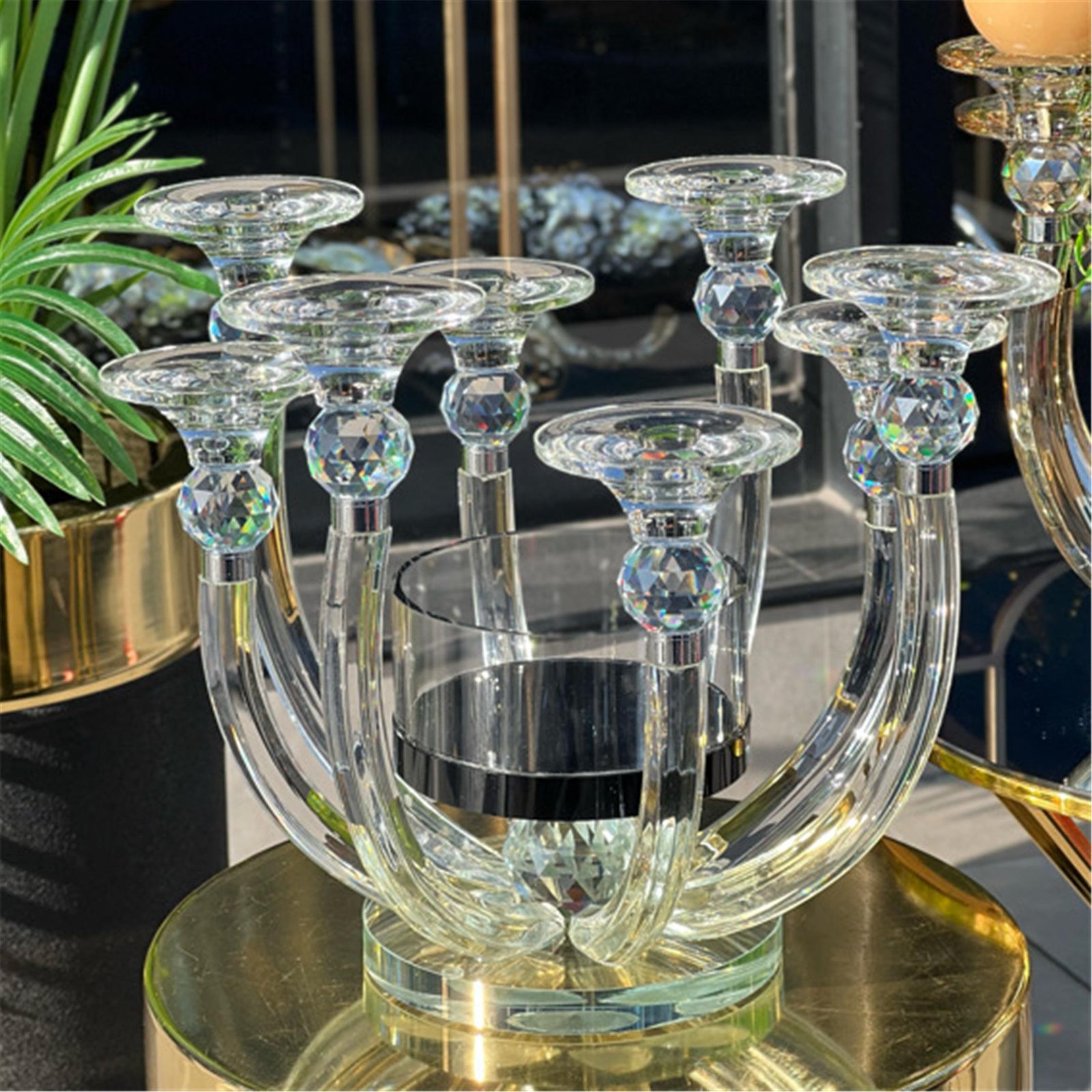 İTHAL LÜX 8 KOLLU ŞAMDAN ŞEFFAF