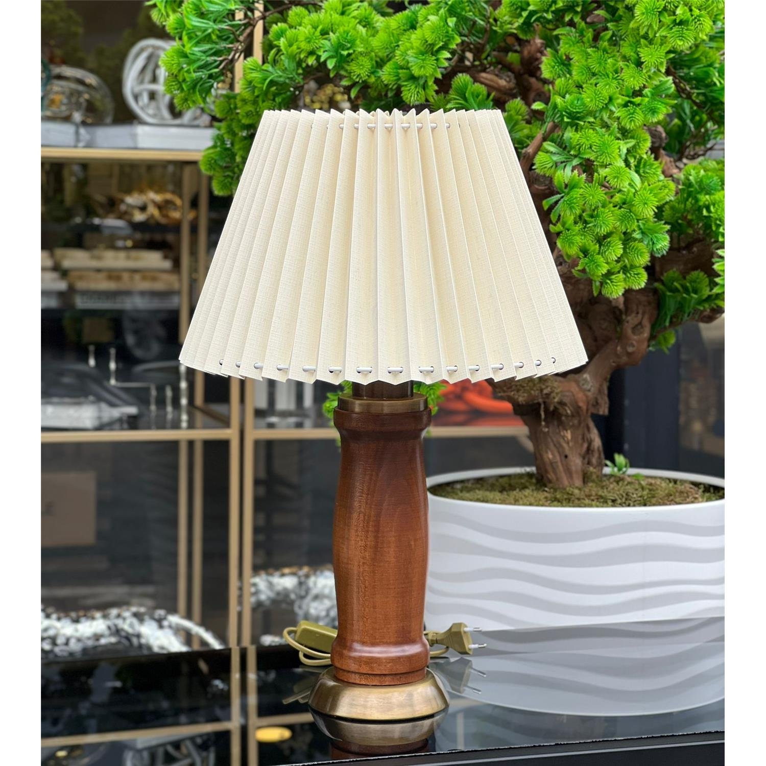 AHŞAP BOHEM BOĞUMLU ABAJUR ESKİTME