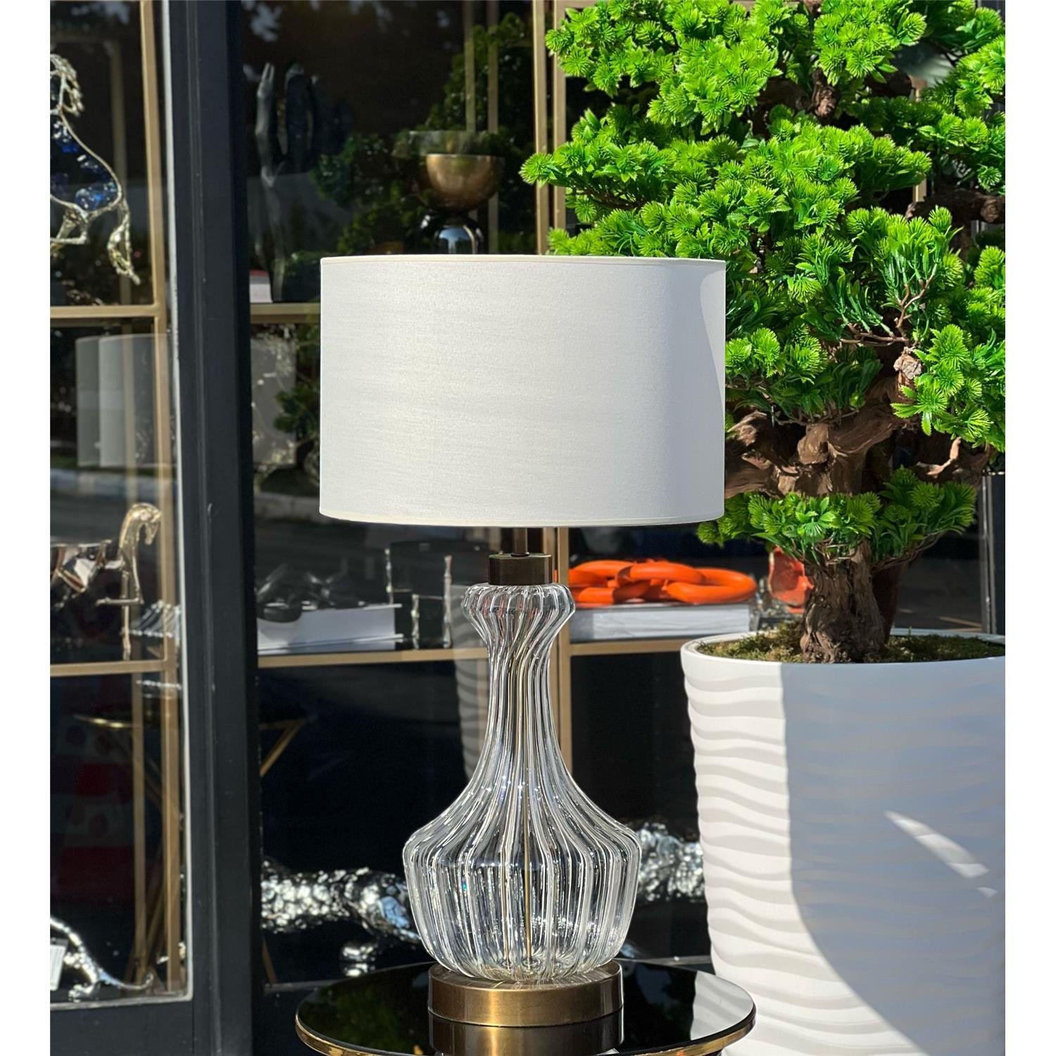 LÜKS İNCE BEL CAM ABAJUR ESKİTME