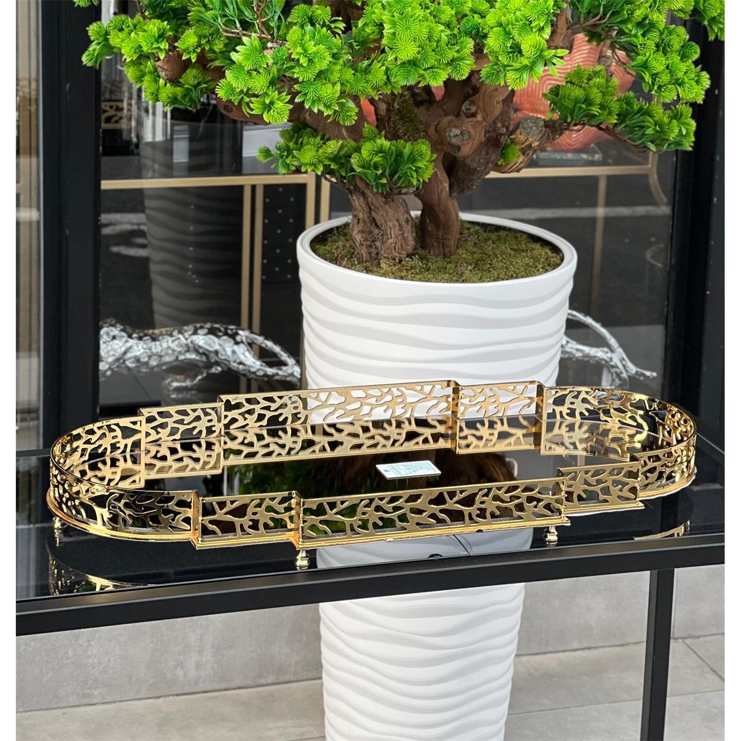 MOZAİK REVZEN TEPSİ 75 CM ALTIN