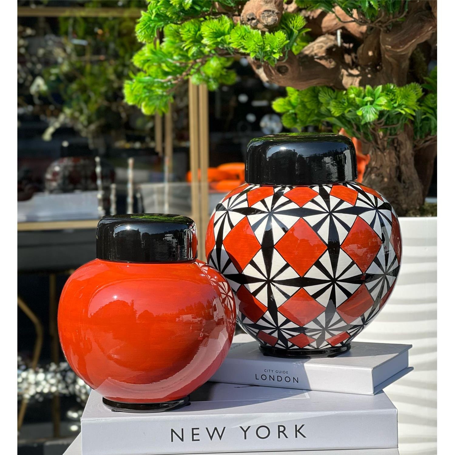 YILDIZ DESEN SİYAH TURUNCU 2 Lİ KÜRE KÜP