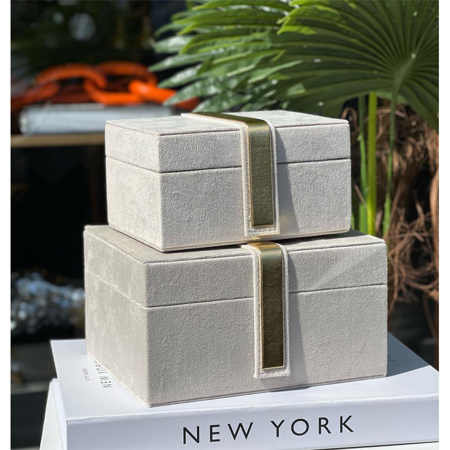 KADİFE BANT ŞERİTLİ KREM 2 Lİ KUTU