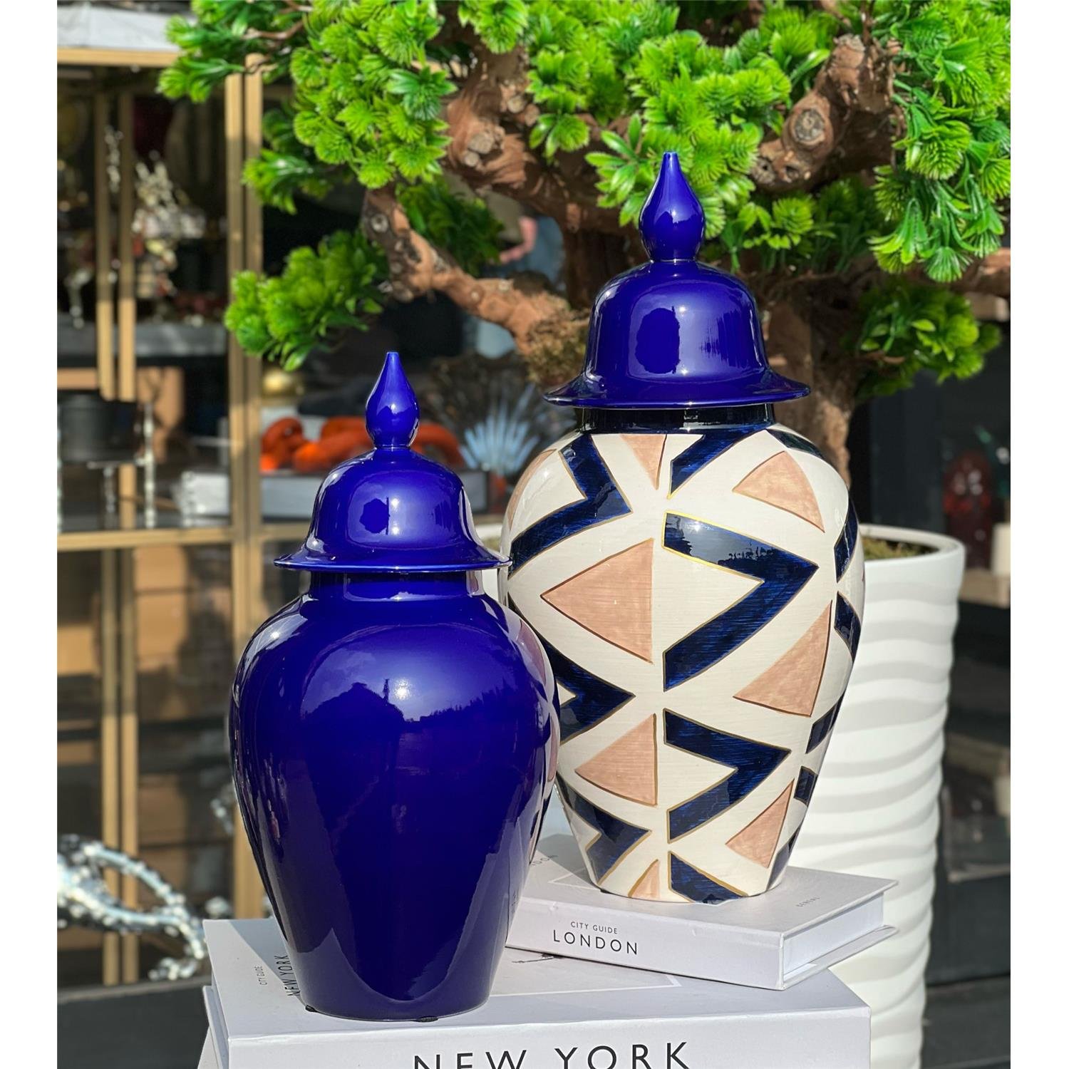 LACİVERT ÜÇGEN MODEL 2 Lİ SET LİZA KÜP