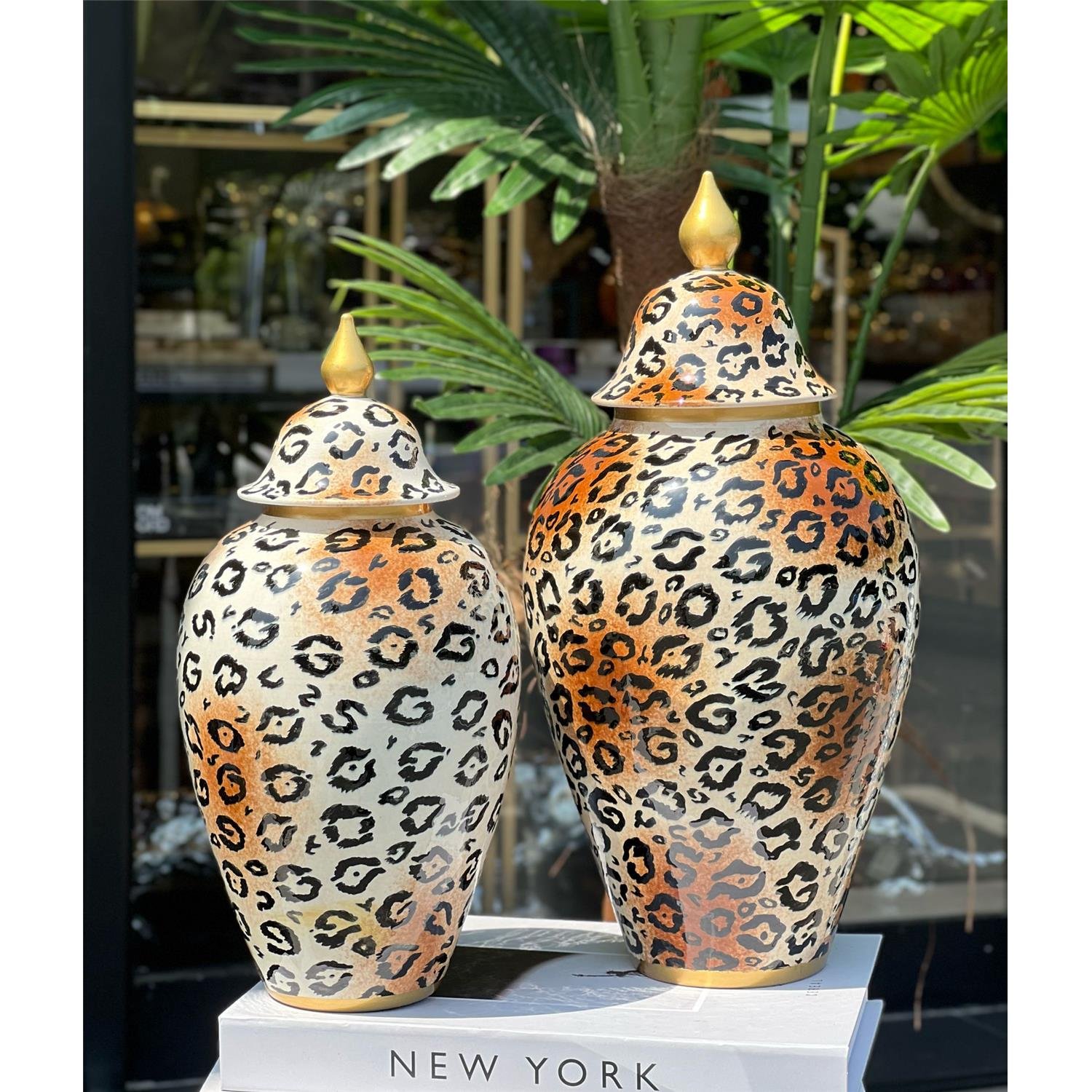 2 Lİ KAHVE LEOPAR DESEN BÜYÜK KÜÇÜK UZUN KÜP