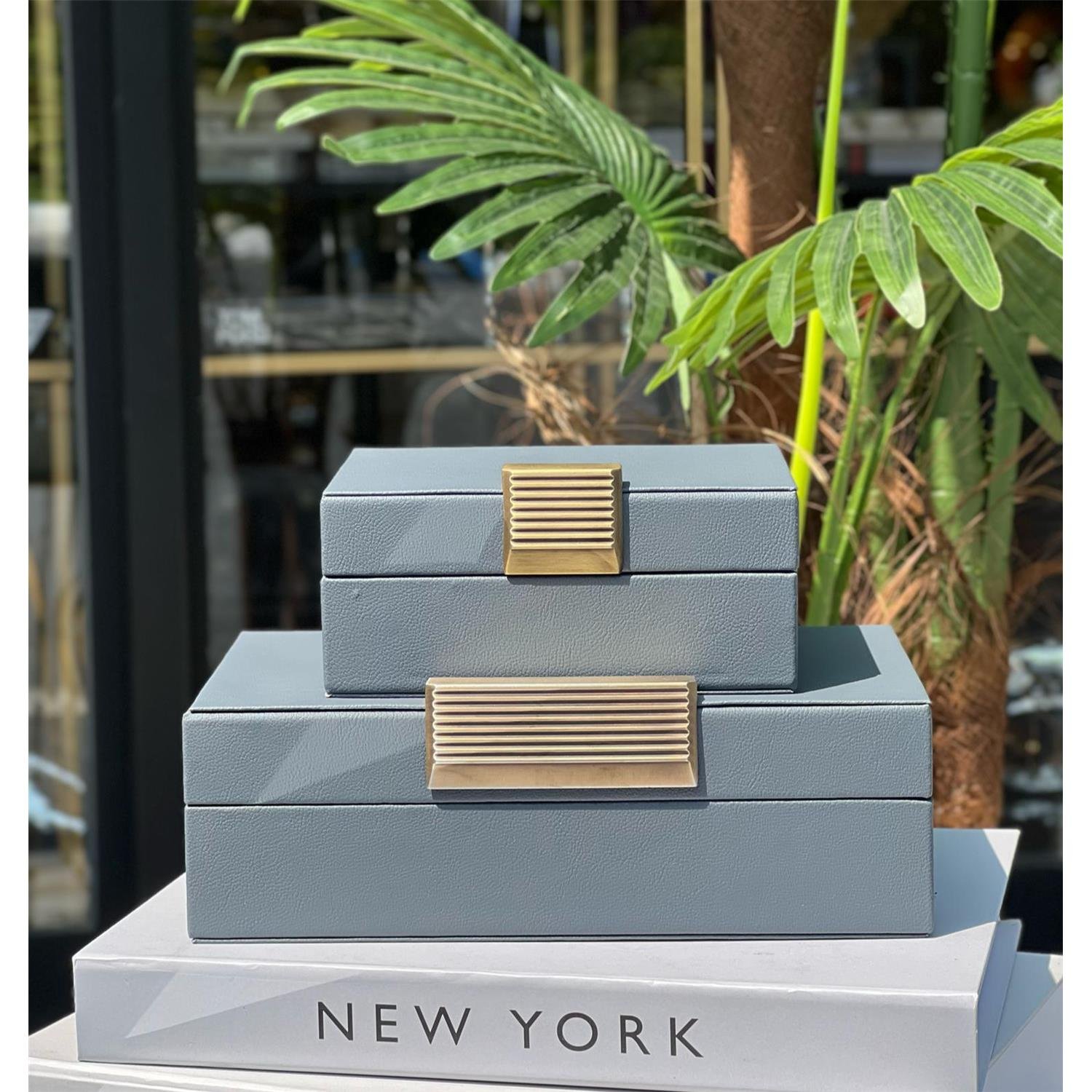 2 Lİ L LAZER GRİ DERİ KUTU