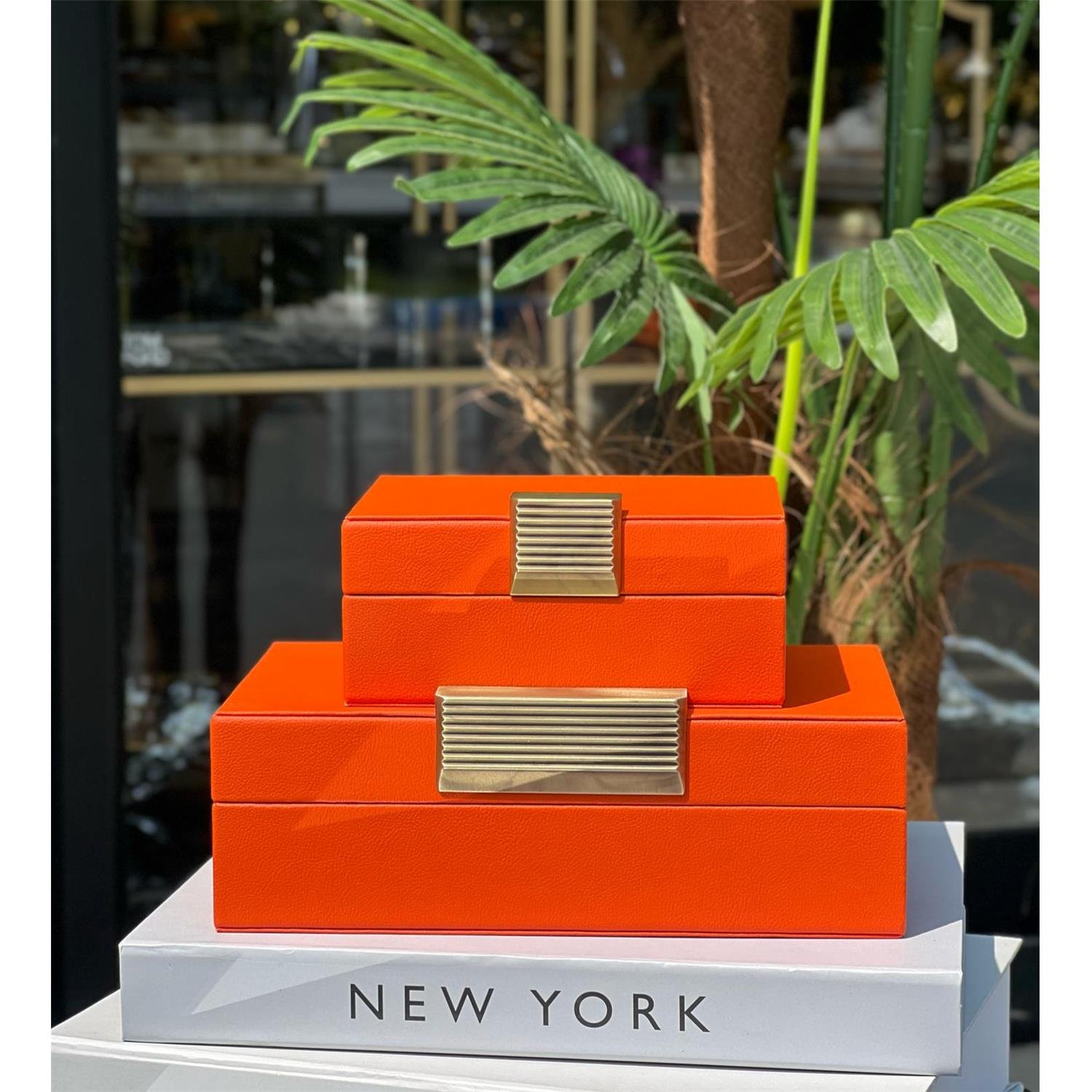 2 Lİ L LAZER TURUNCU DERİ KUTU