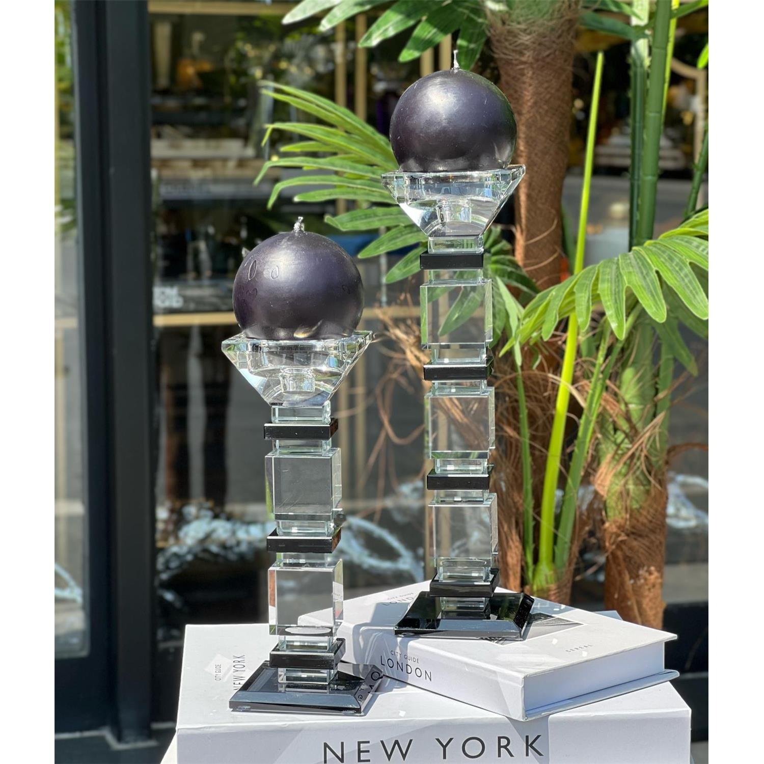 2 Lİ KRİSTAL MODERN ŞAMDAN FÜME