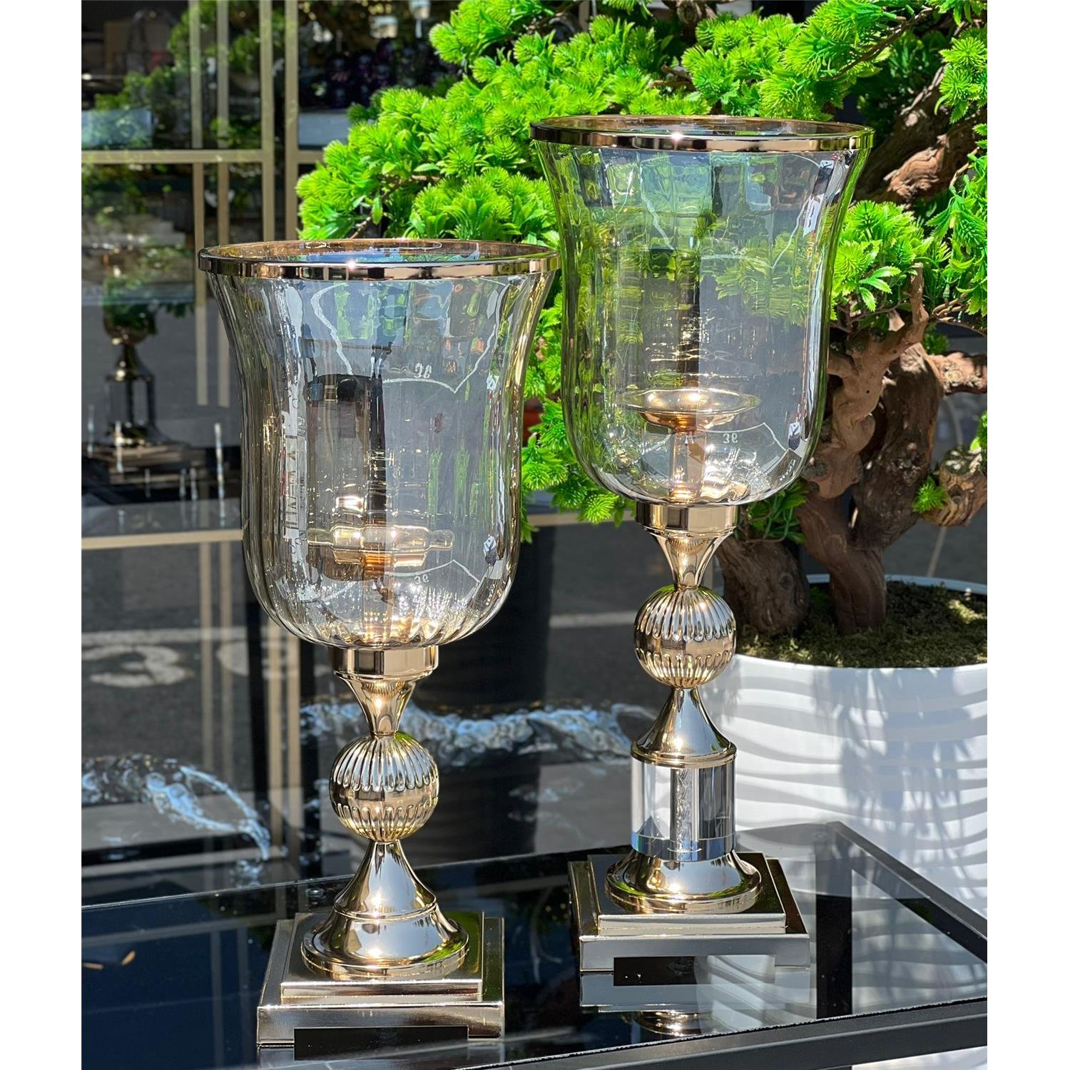 İTHAL 2 Lİ BÜYÜK CAM VAZO ESKİTME