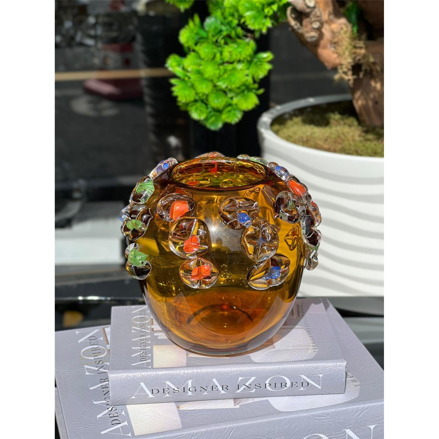 İTHAL CAM CAREN İŞLEME VAZO KÜÇÜK