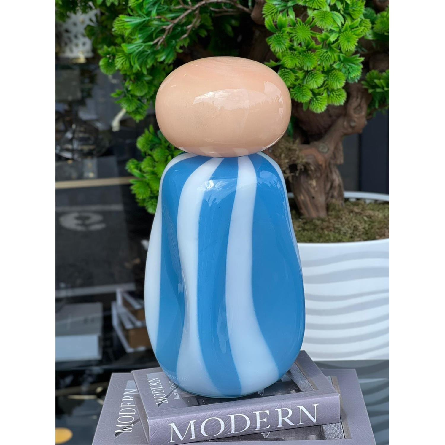 İTHAL PASTELLE BLUE CAM VAZO BÜYÜK