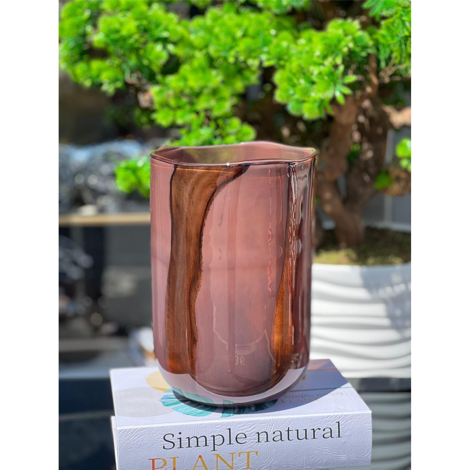 İTHAL LUMİN KAHVE GEÇİŞ CAM VAZO KÜÇÜK