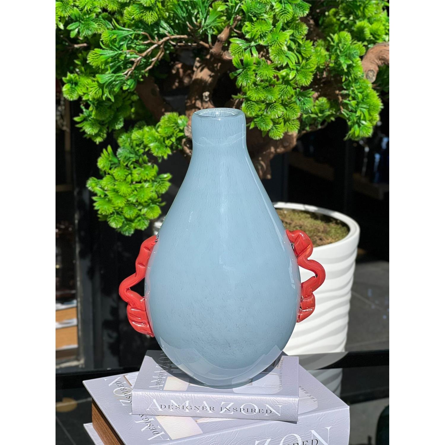 İTHAL JUL BLUE RED CAM VAZO BÜYÜK