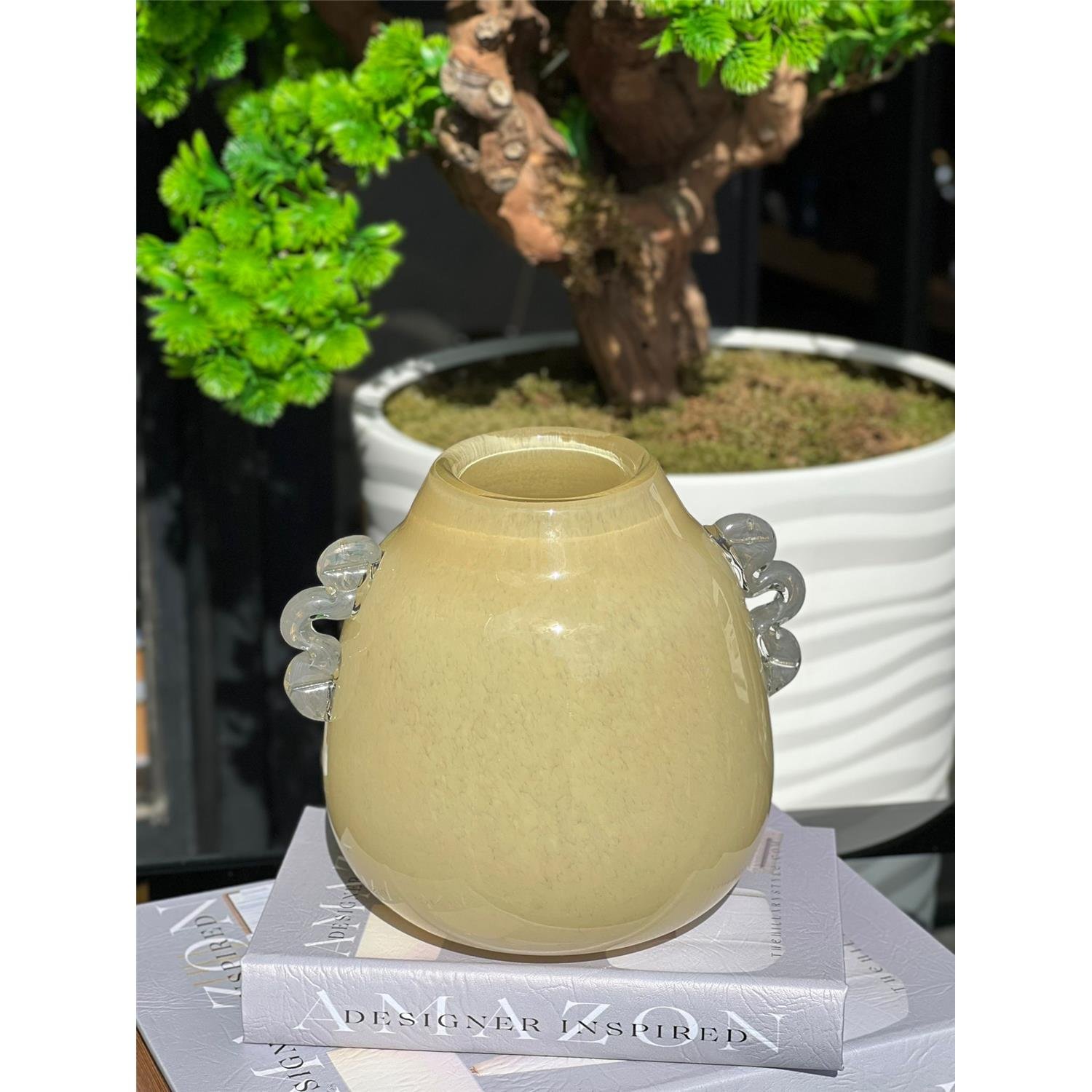 İTHAL JUL YELLOW BLUE CAM VAZO KÜÇÜK