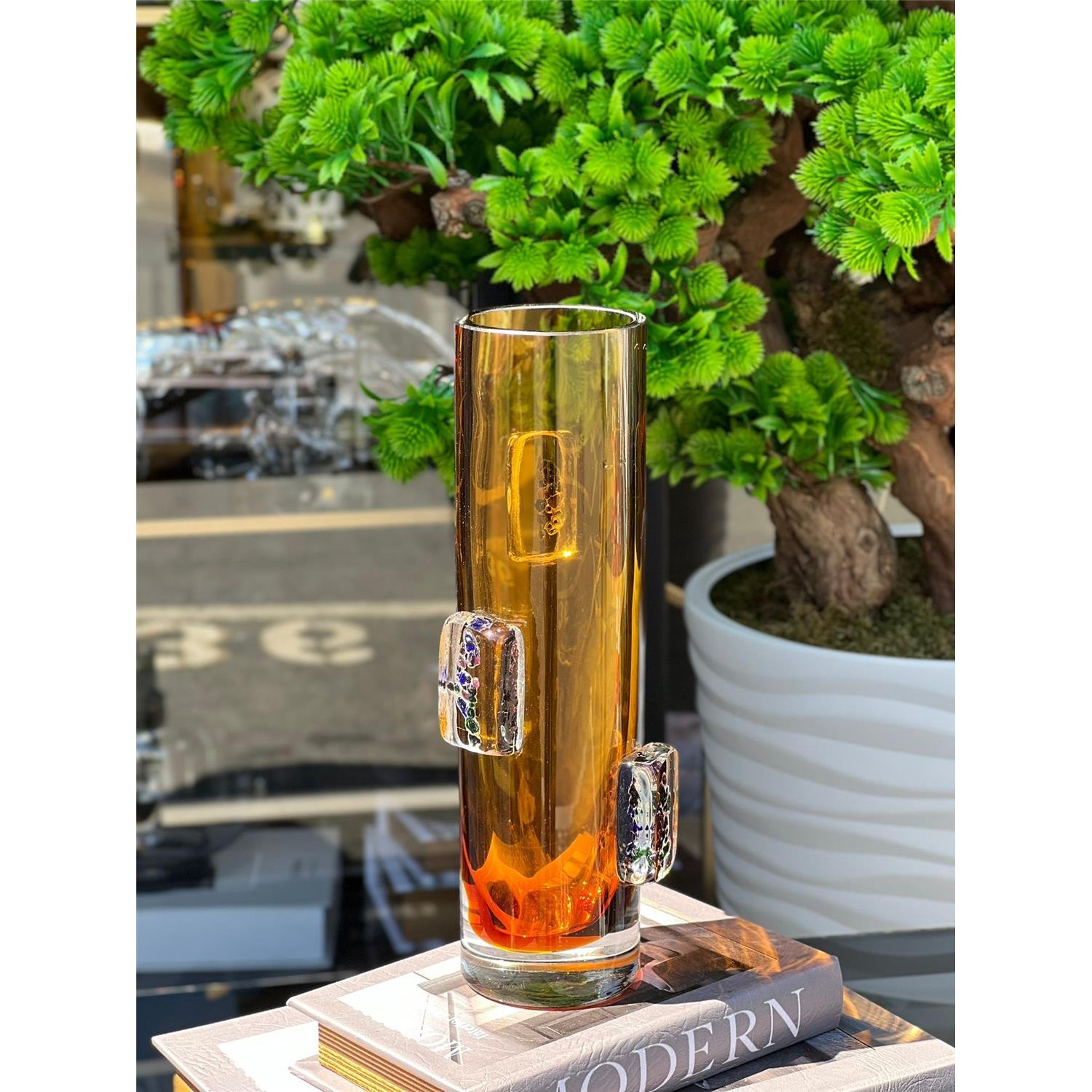 İTHAL LUEN AMBER CAM VAZO