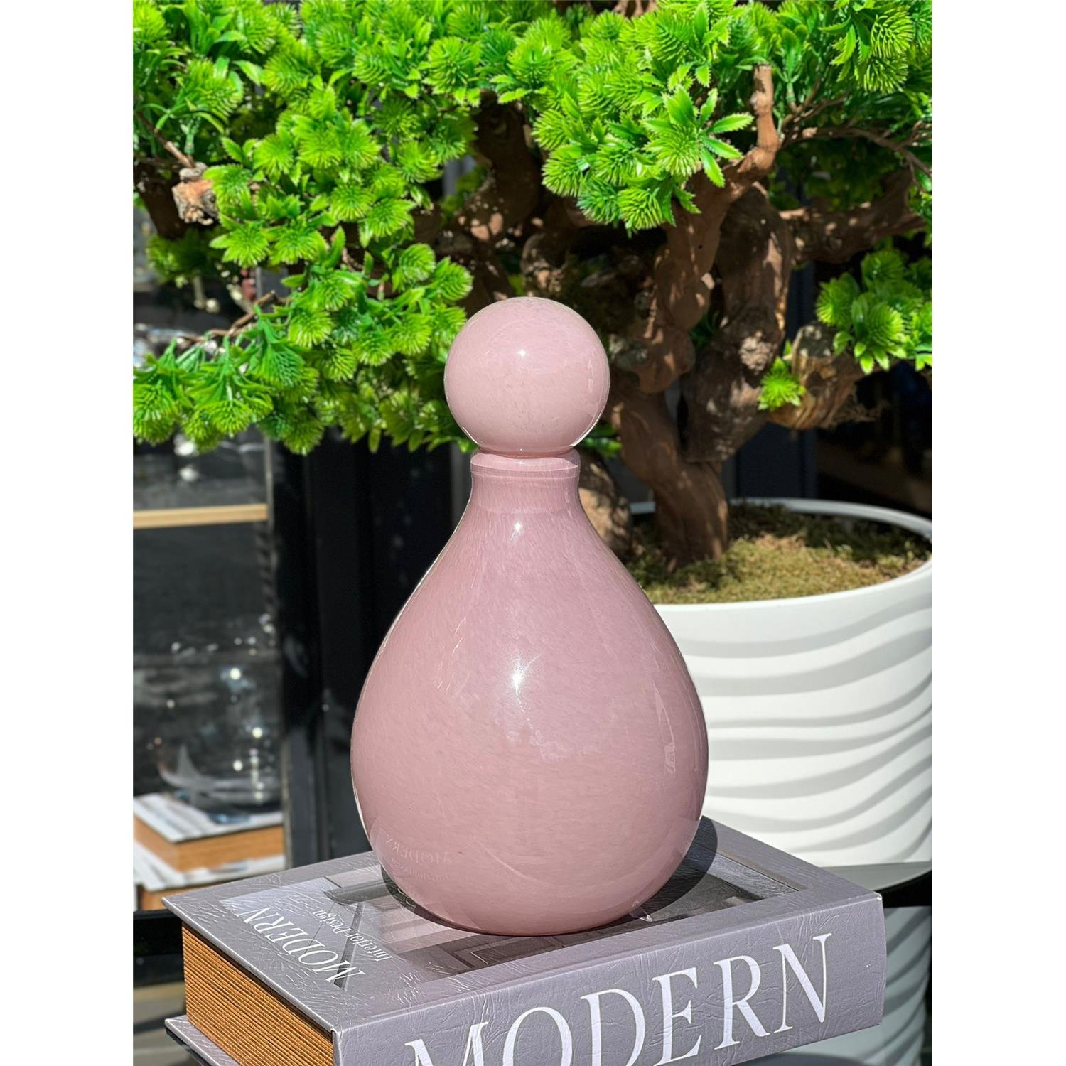 İTHAL PETELİA PİNK CAM VAZO ORTA