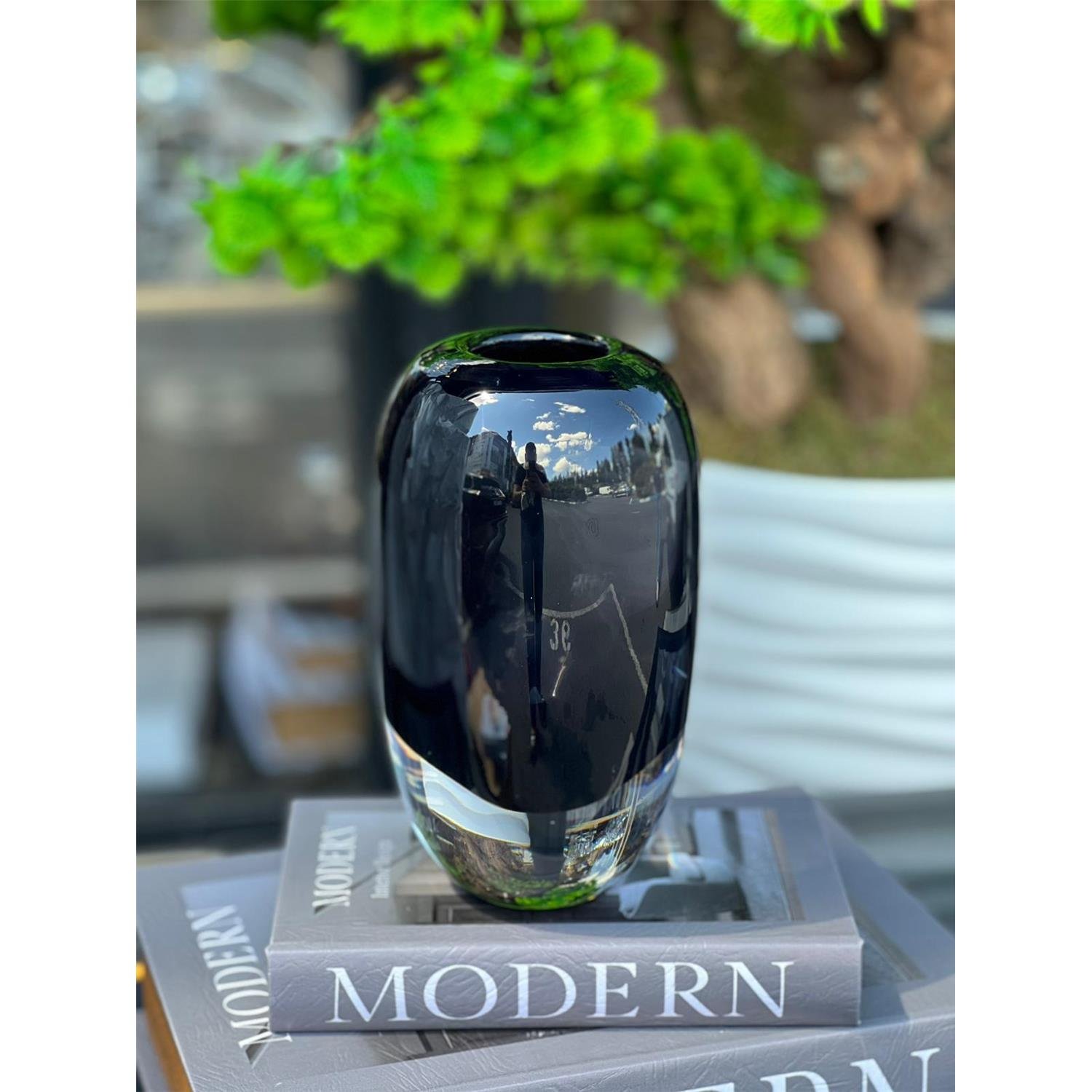 İTHAL ROSİVA CAM VAZO FÜME KÜÇÜK