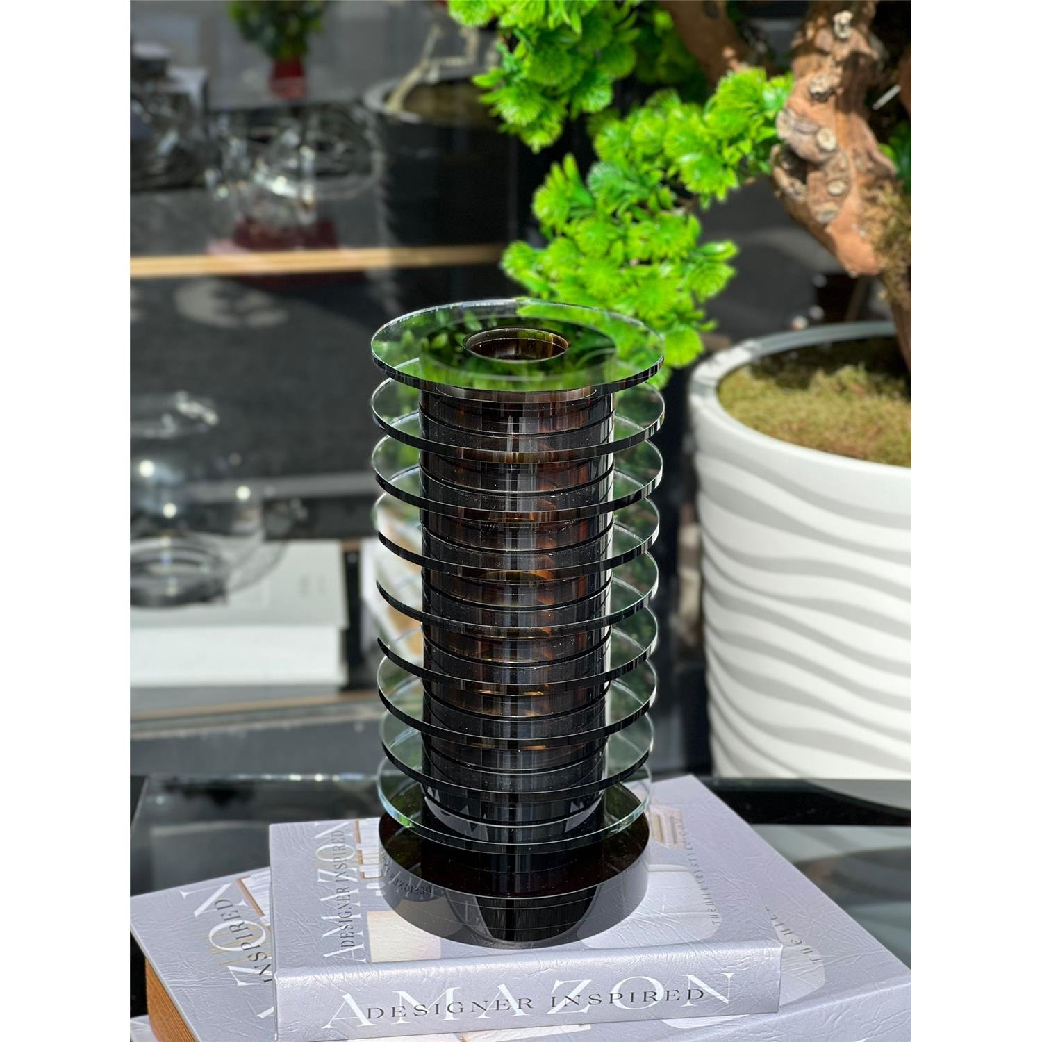 İTHAL VİRELLA AMBER KRİSTAL VAZO BÜYÜK