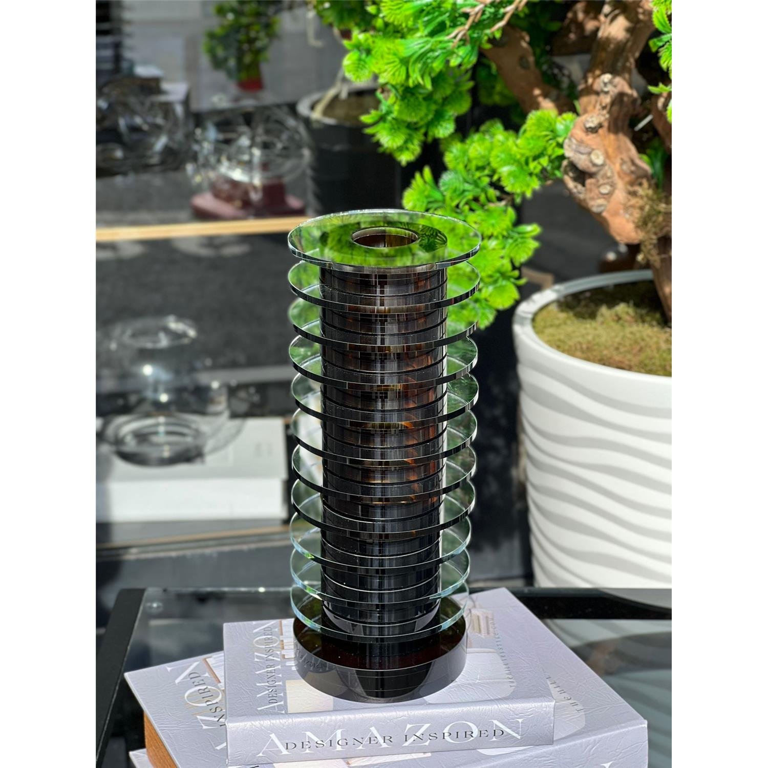 İTHAL VİRELLA AMBER KRİSTAL VAZO KÜÇÜK