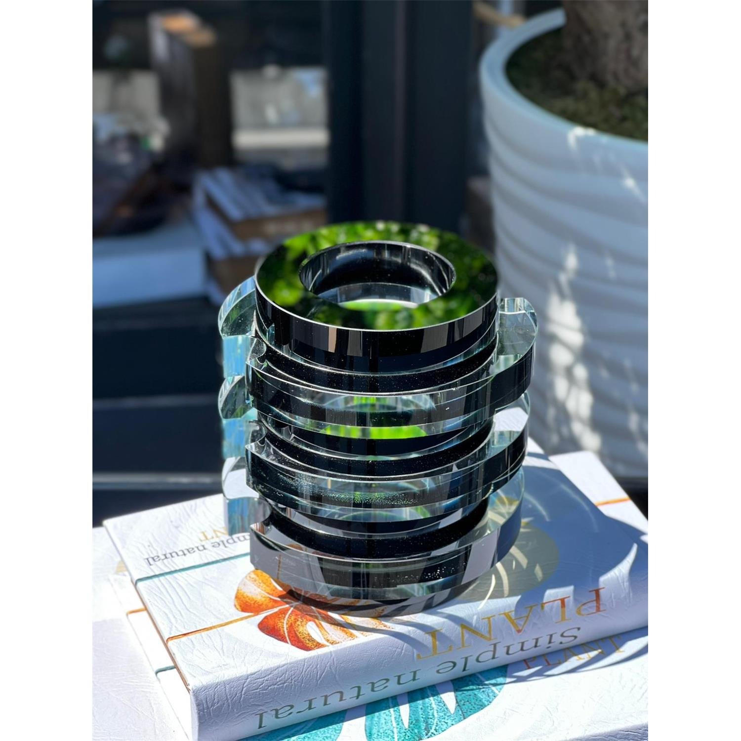 İTHAL AURİEL SİYAH KRİSTAL VAZO BÜYÜK