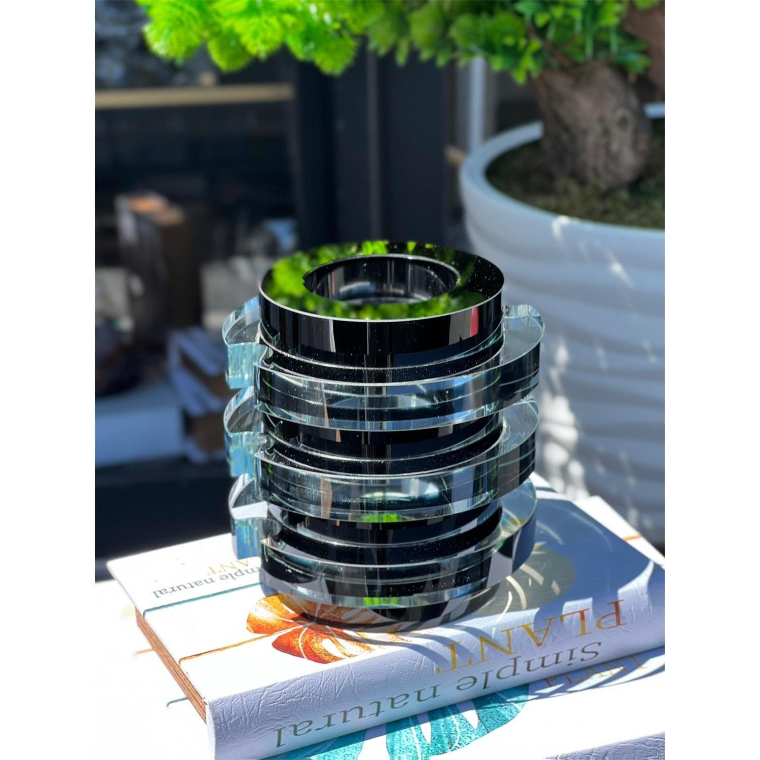 İTHAL AURİEL SİYAH KRİSTAL VAZO KÜÇÜK