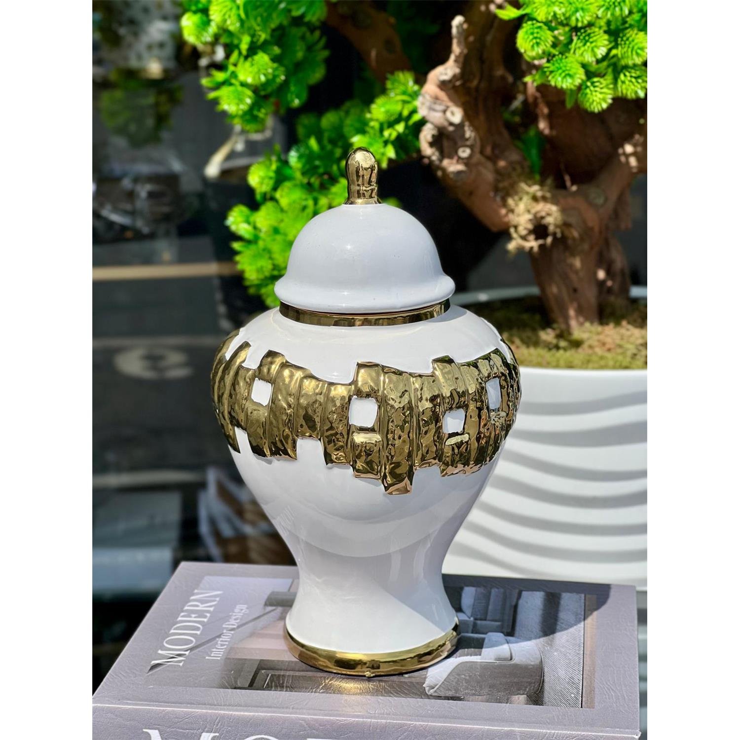 İTHAL ALTIN BELT SERAMİK VAZO KÜÇÜK