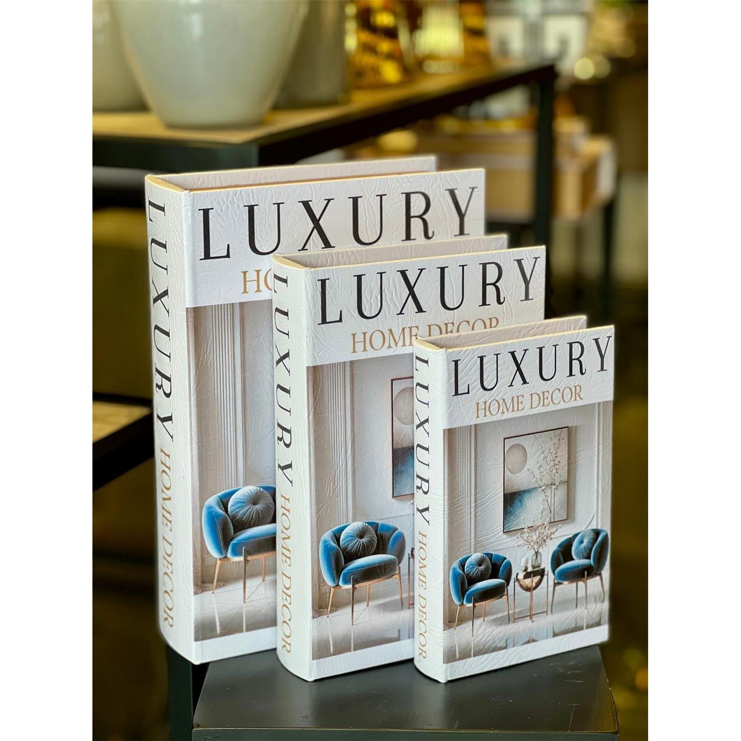 İTHAL 3LÜ AHŞAP DERİ KİTAP KUTU (LUXURY)