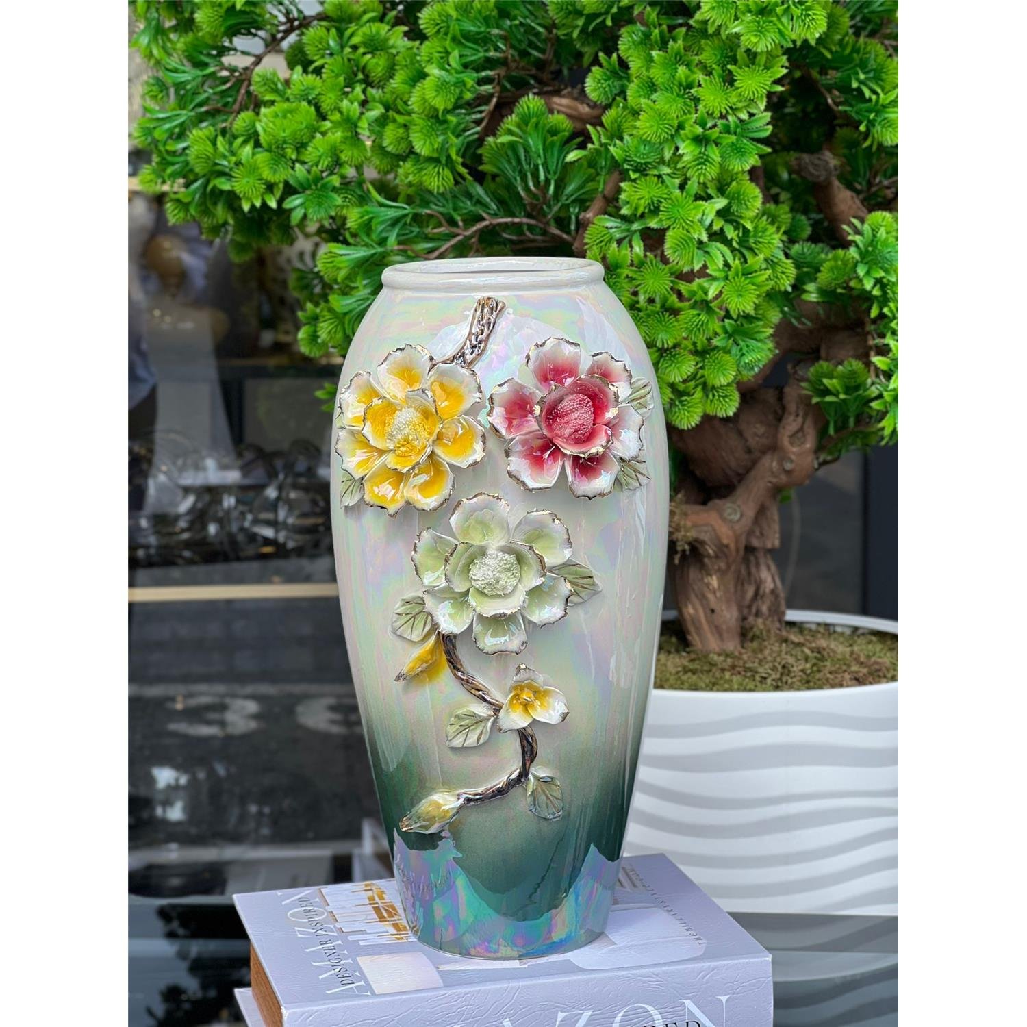 İTHAL MATCHLESS SEDEF SERAMİK VAZO KÜÇÜK