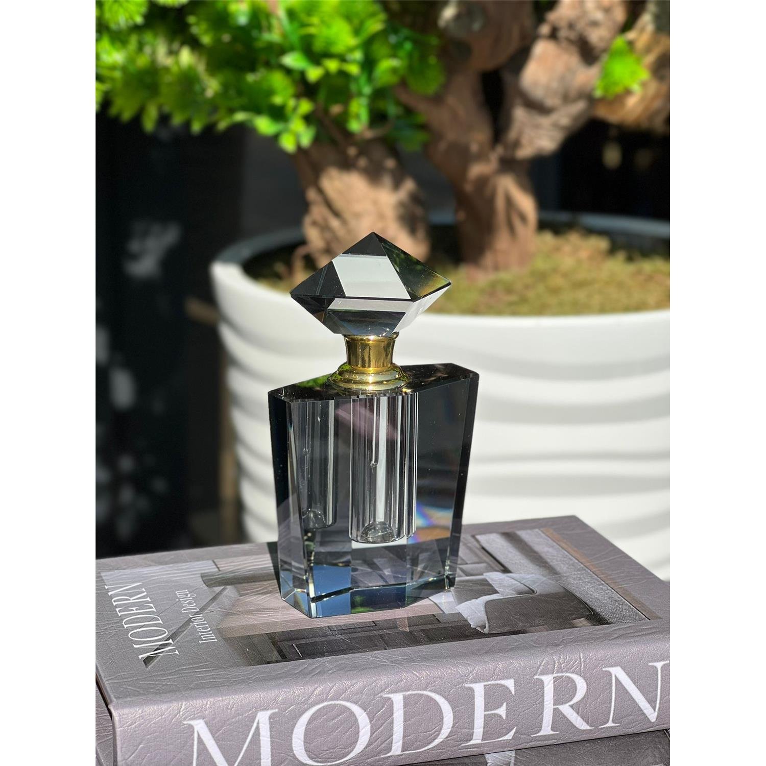 ELMAS KRİSTAL PARFÜM ŞİŞESİ FÜME KÜÇÜK