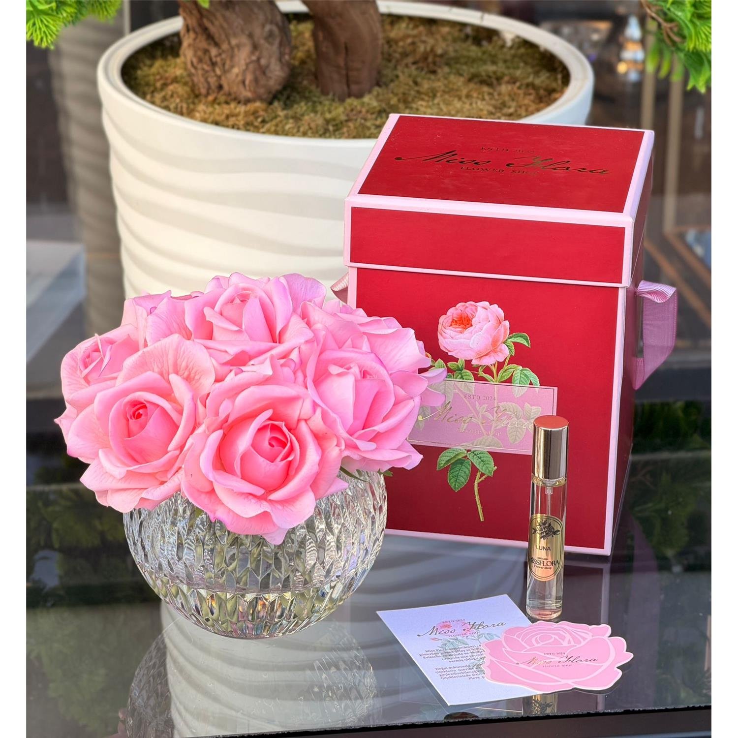 8 GÜLLÜ KESME CAM ODA KOKUSU PEMBE